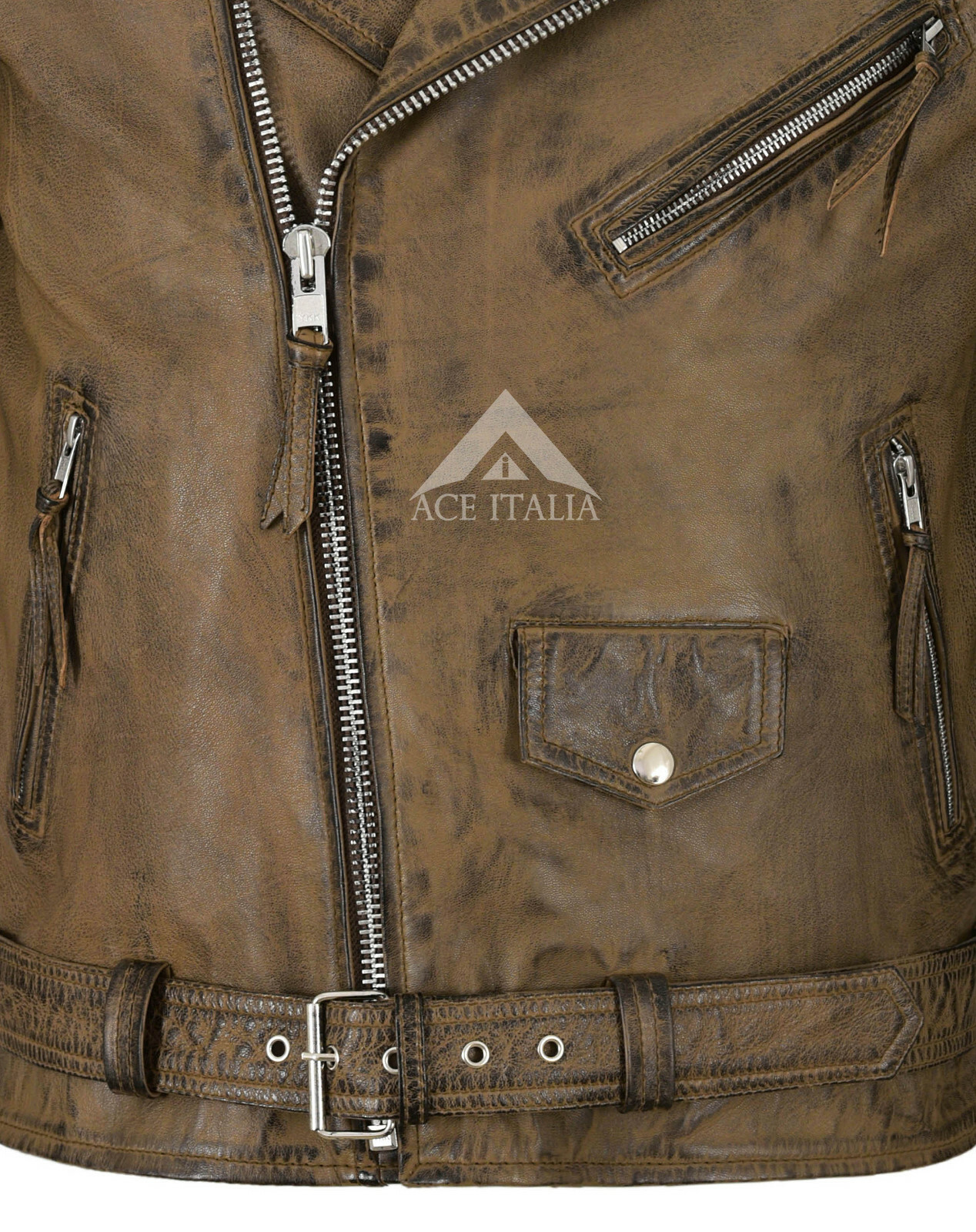 Mens Brando Jacket Vintage Biker Racer Classic Lambskin Jacket SR-MBF