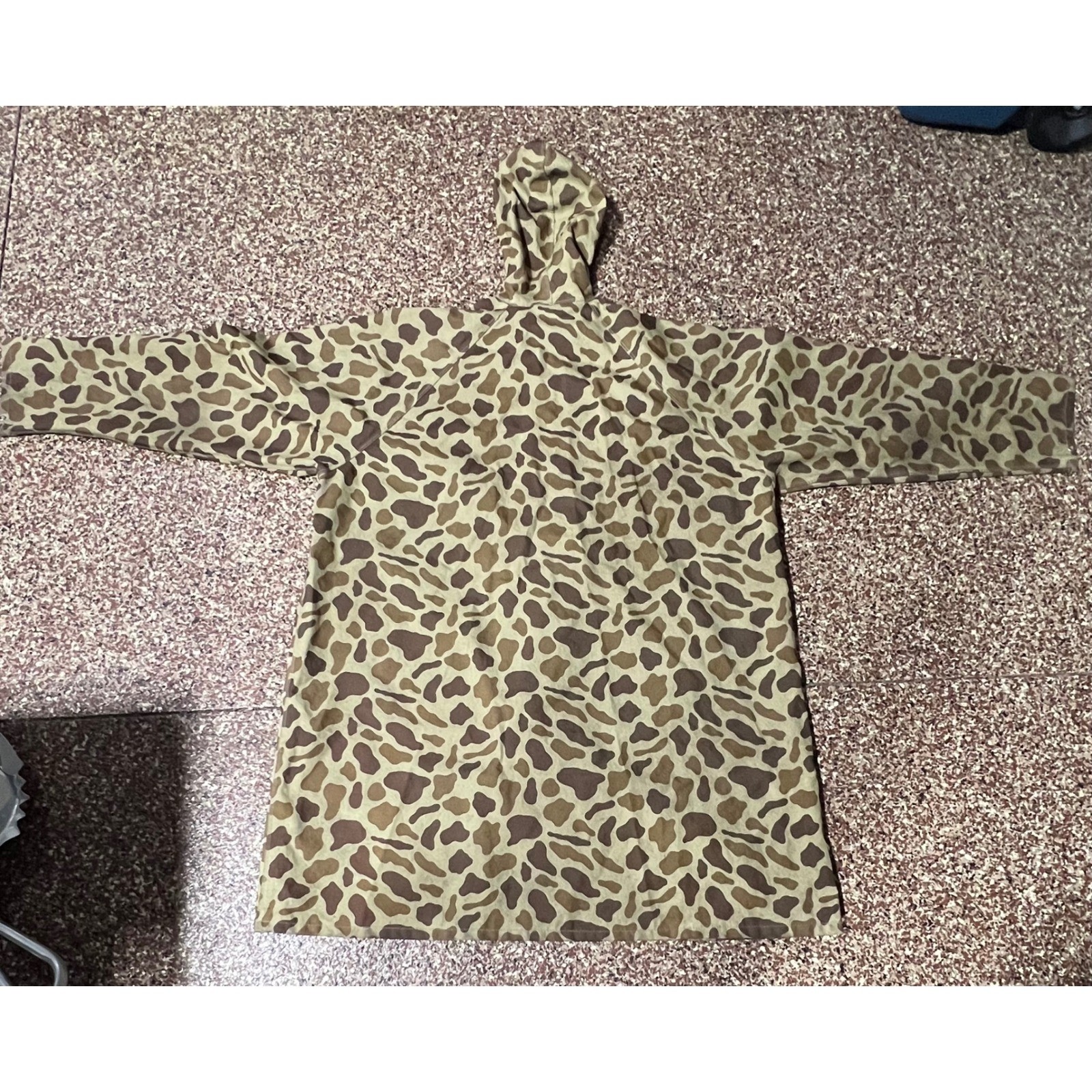 Vintage Hodgman Duck Hunter Camo Rain Jacket Hooded Parka XL Frog Skin Camo