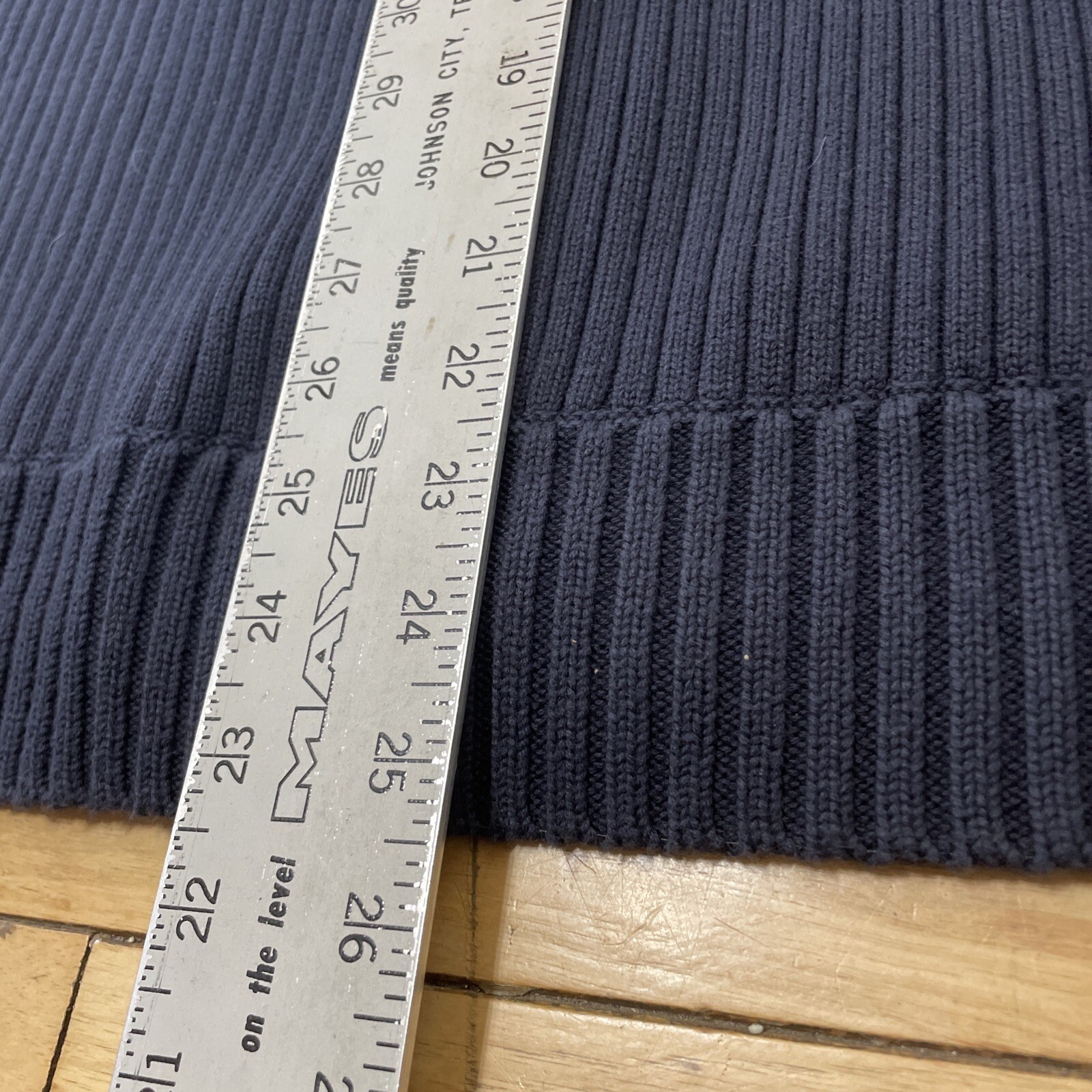 GUESS Cowl Neck Wool Blend Ribbed Jacket Men M Blue Business Zip Button Knit