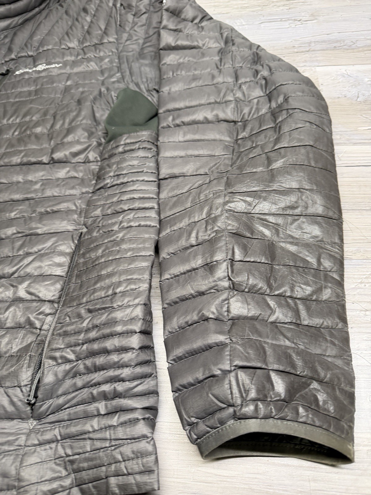 Eddie Bauer First Ascent StormDown 800 Puffer Jacket Mens XLT Gray Full Zip