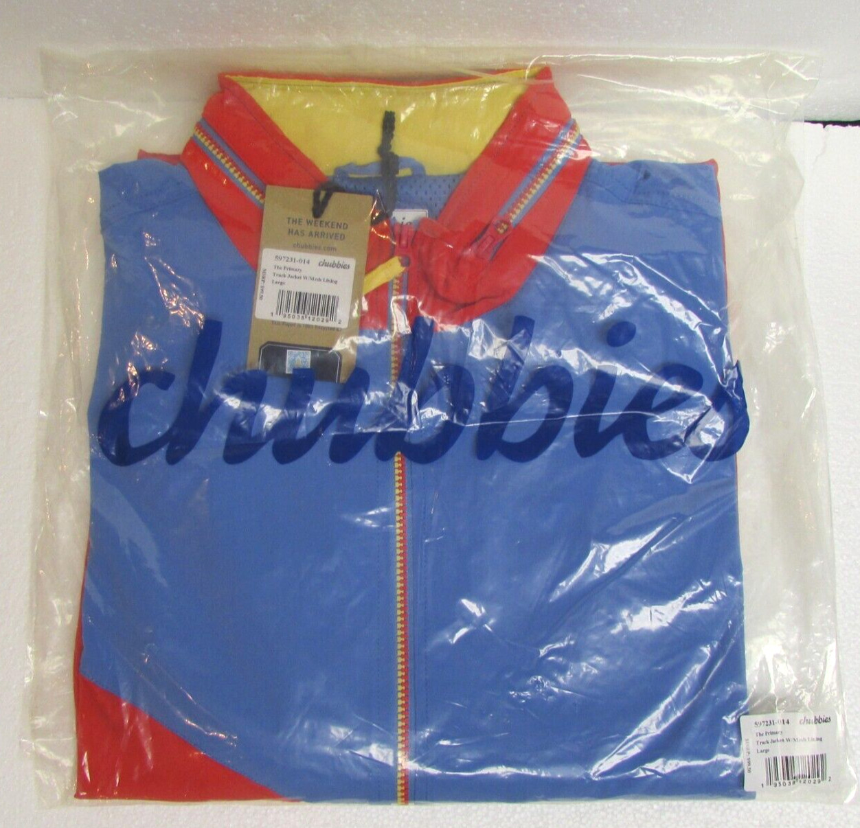 NEW Chubbies Men’s Spring Fall Windbreaker Multicolor Track Jacket 90s Look LGE