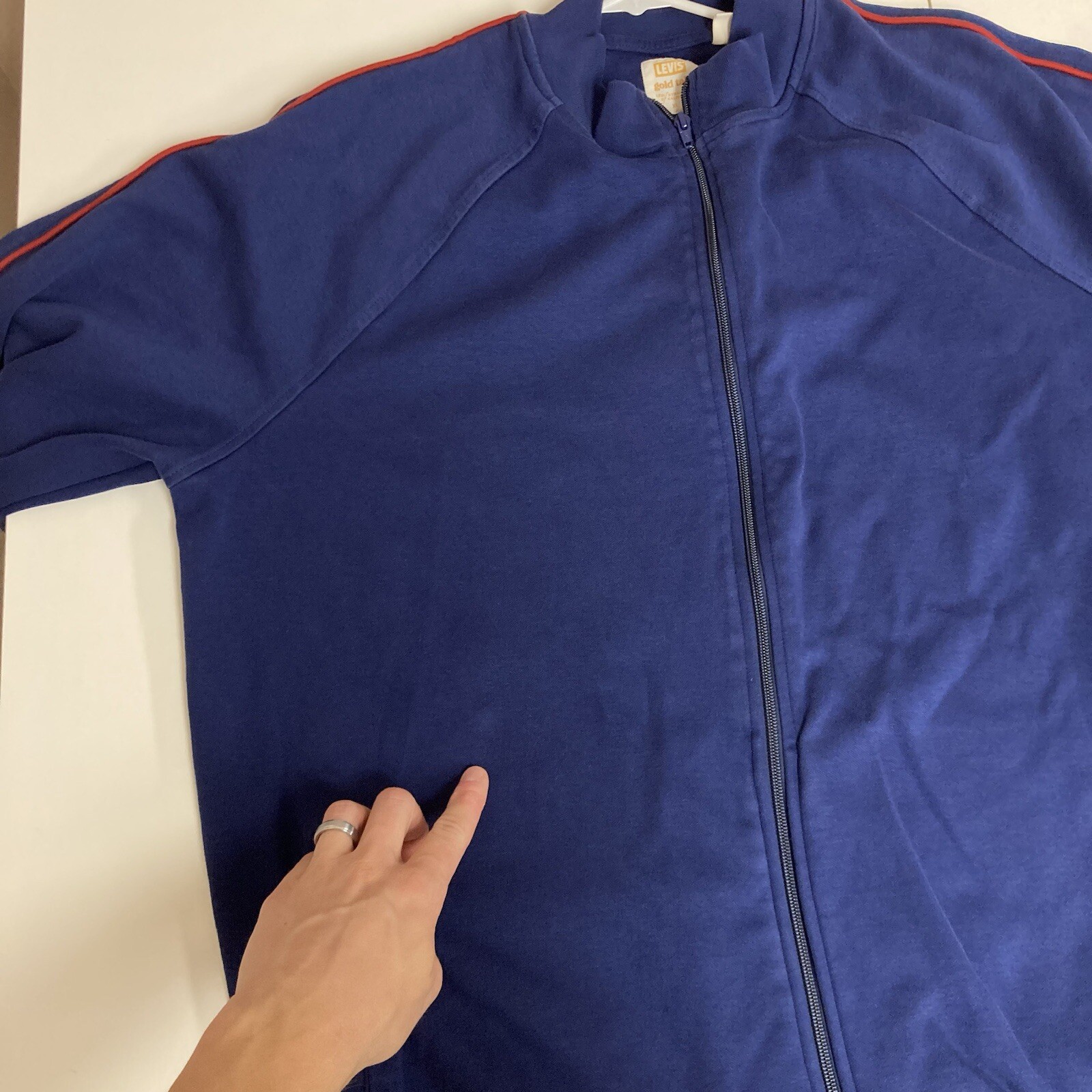 Vintage Levi’s Gold Tab Track Jacket XL Full Zip Navy Spandex Stretch Outdoor