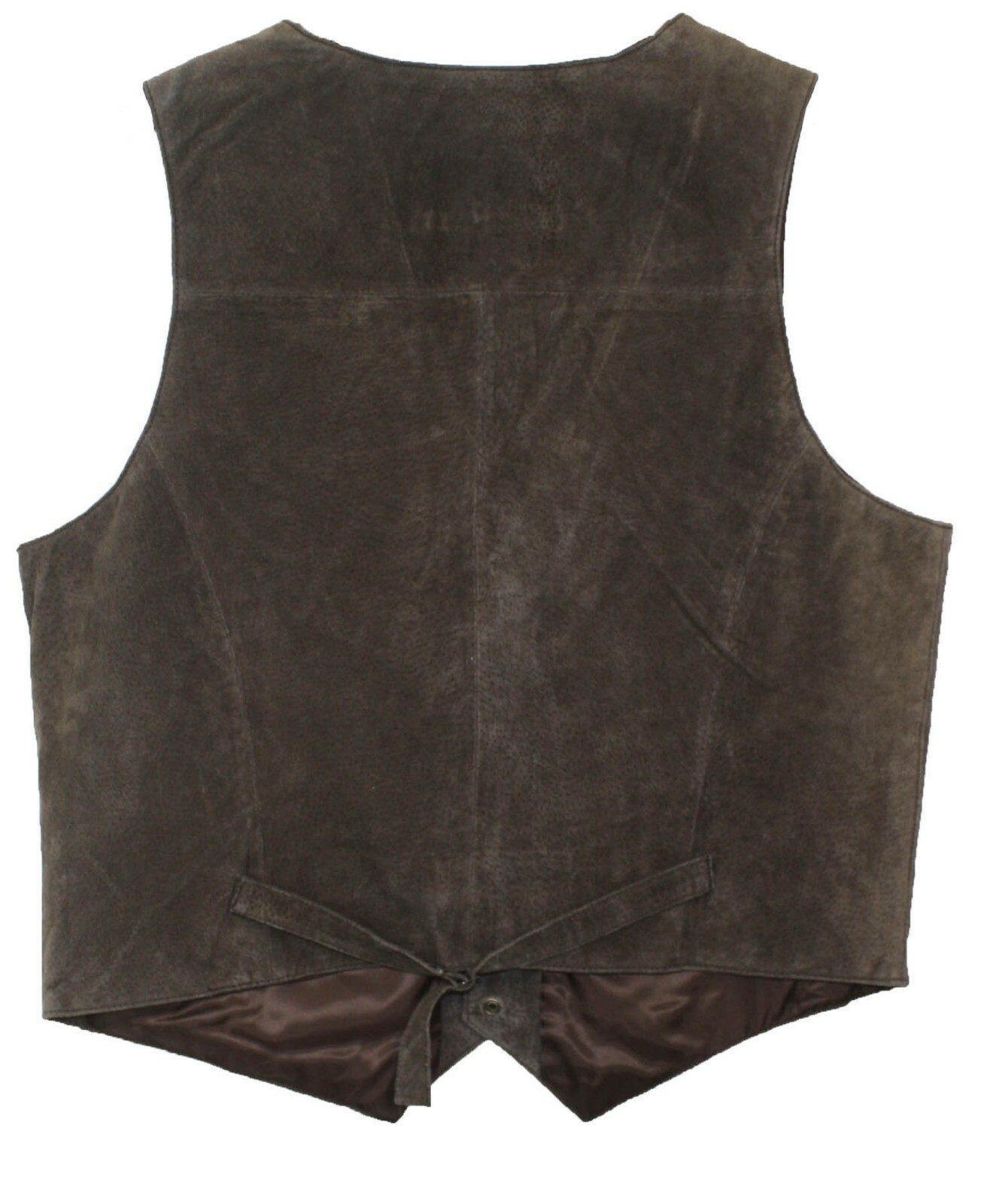 Men’s genuine soft suede brown leather snap closure western/biker vest