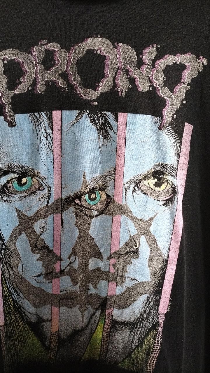UNKNOWN Black Prong S/S T-Shirt 44cm Chest M Size Used Fade