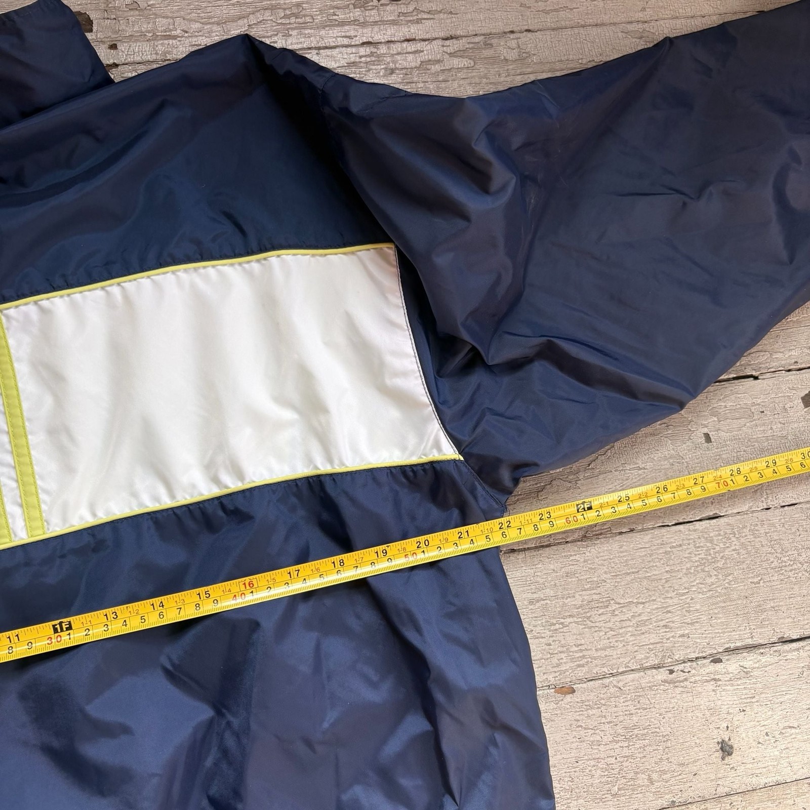 Vintage Adidas Colorblock Windbreaker Jacket Navy Blue and White Full Zip