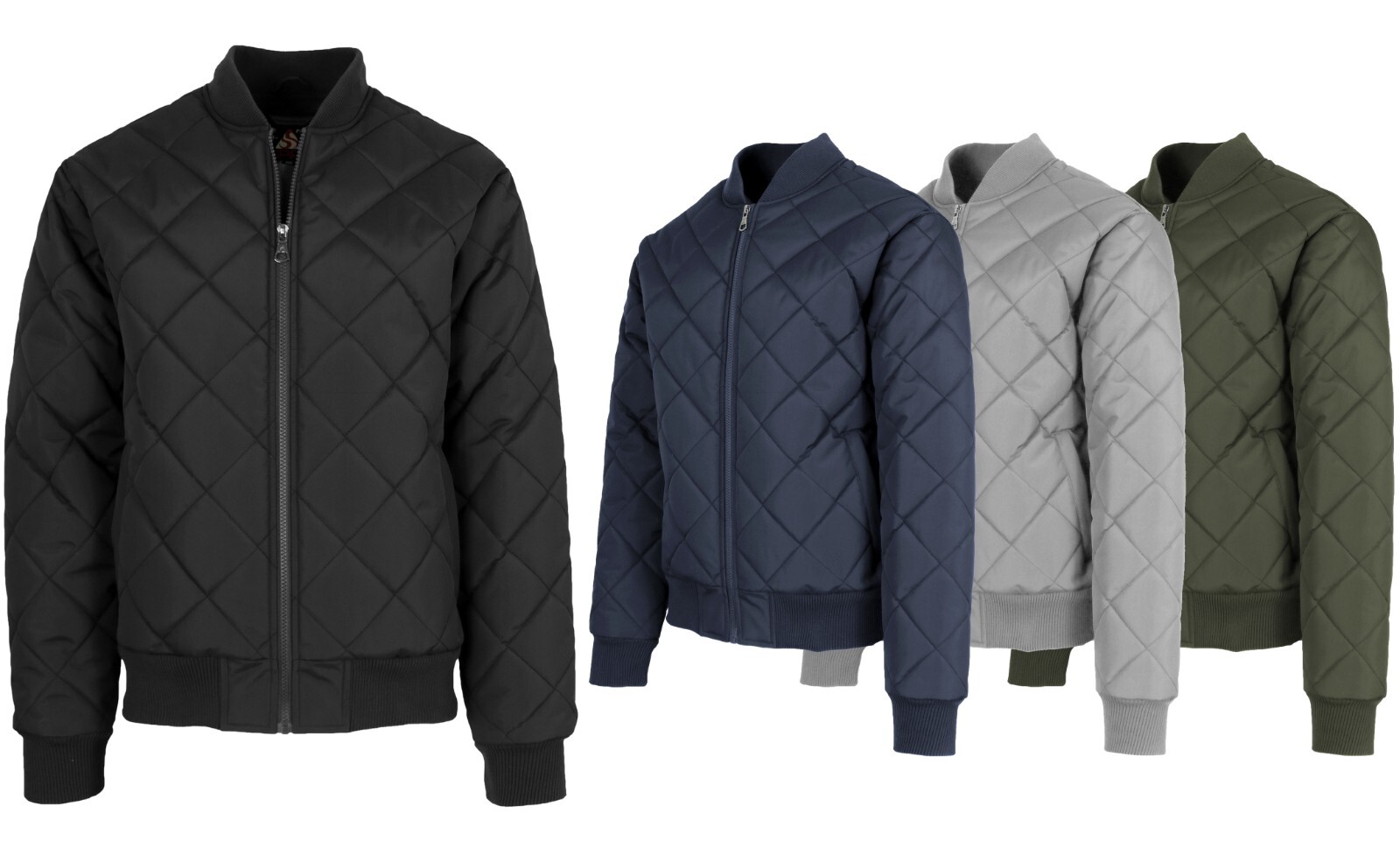 Men’s Heavyweight Quilted Water Resistant Bomber Jacket (Sizes, S-2XL)