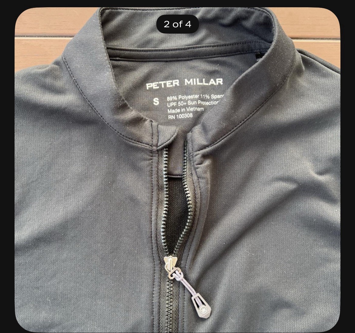 Peter Millar gray polyester & spandex zip-up jacket in size S