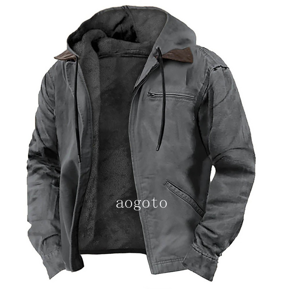 Men’s Casual Padded Jacket Winter Warm Hooded Soft Comfort Coat Thick Jacket Top