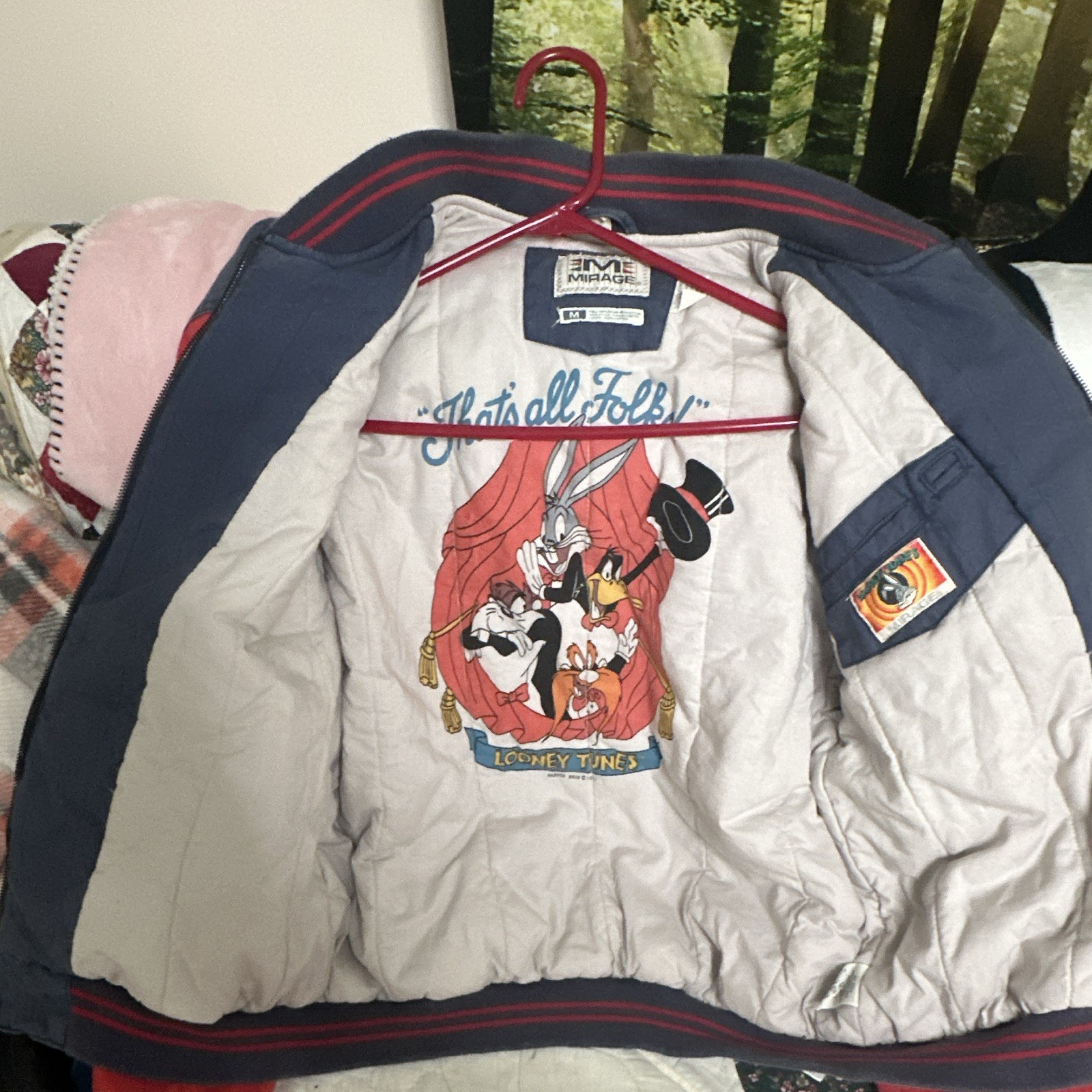 Vintage Looney Tunes Jacket 1993 Adult Size Medium Warner Bros