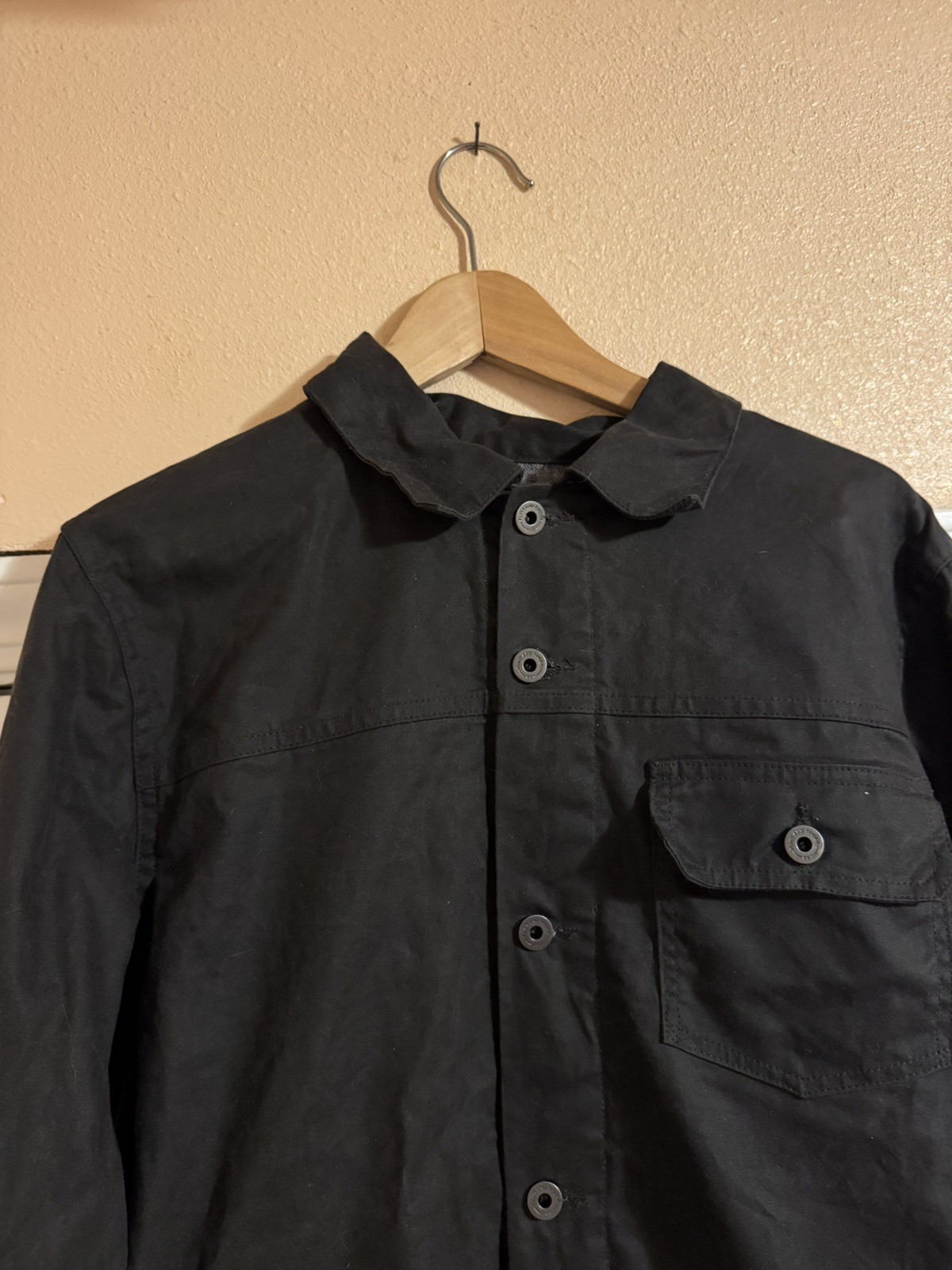Flint and Tinder Dark Gray Waxed Trucker Jacket L Made in USA