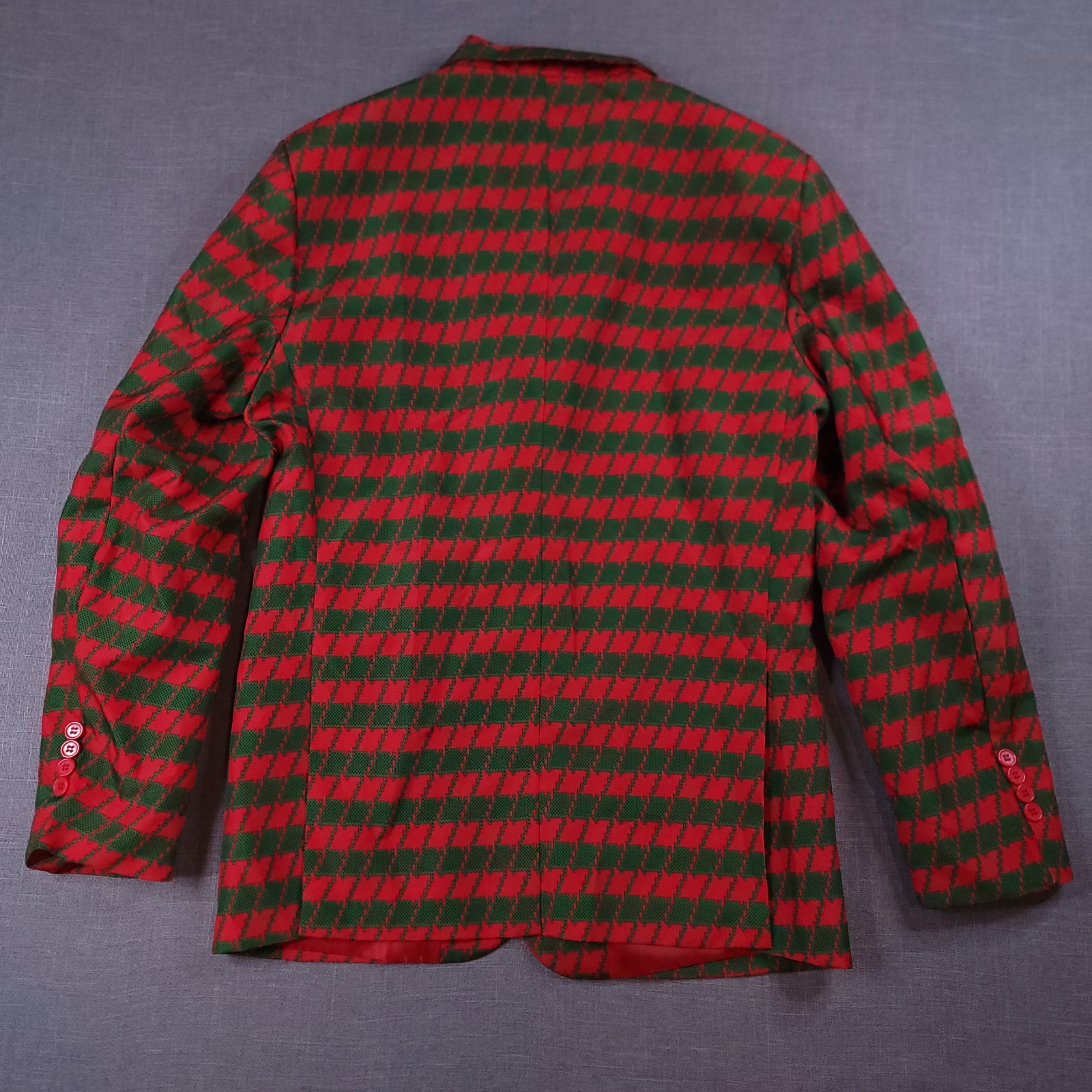 December 25th Holiday Men’s Medium Red Green Lined Houndstooth Party Blazer