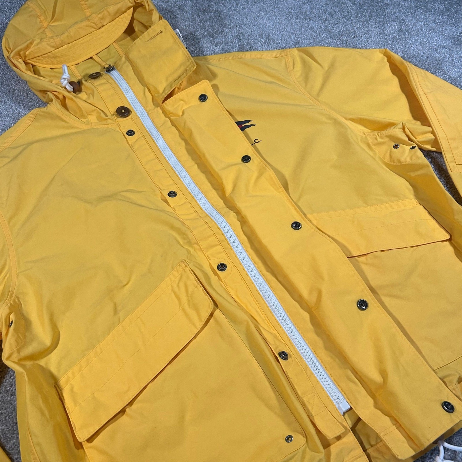Polo Ralph Lauren Mens PRLC Sailing Jacket Yellow Hooded Windbreaker Large NWT