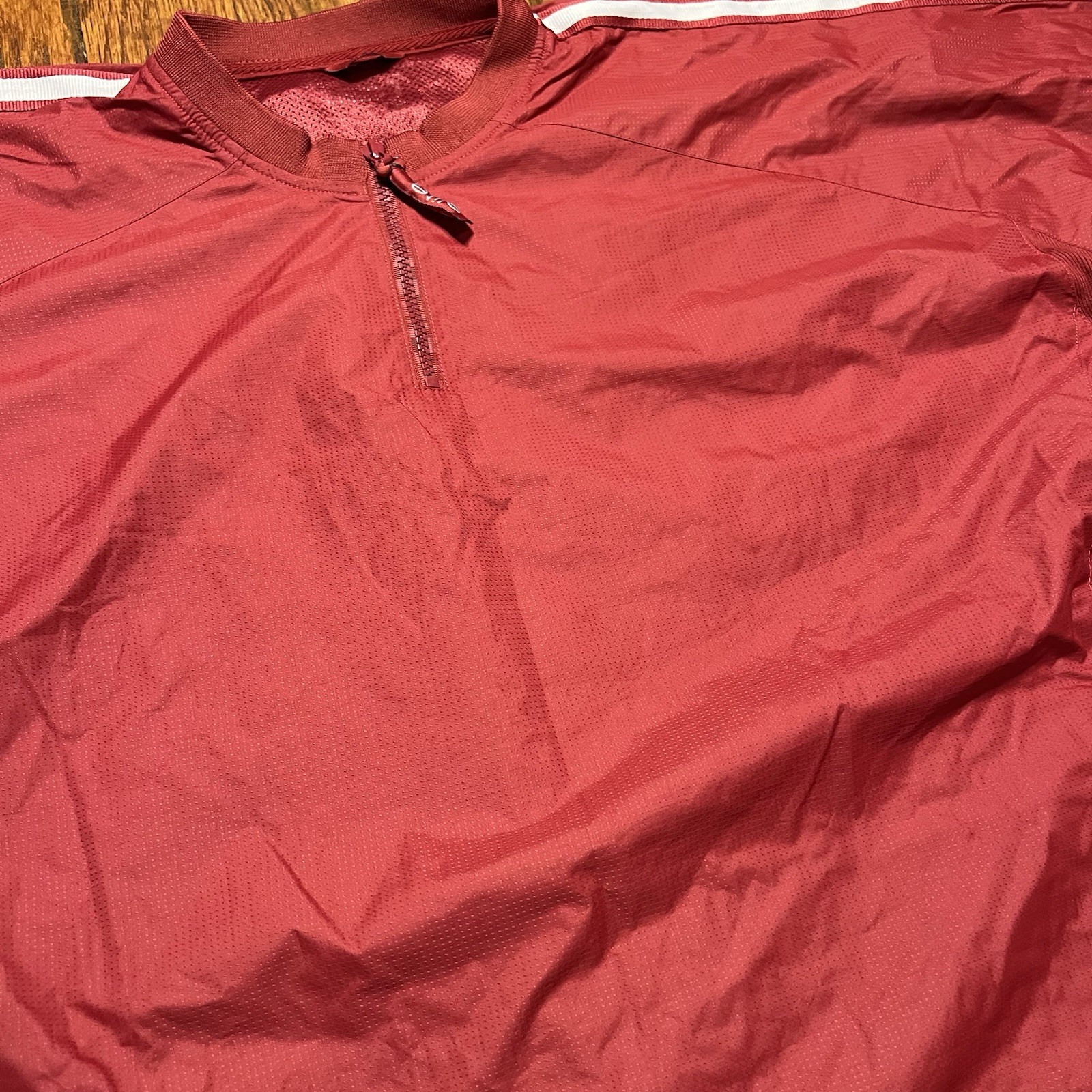 Elite Front 1/4 Zip Side Zip Short Sleeve Windbreaker Dark Red Large
