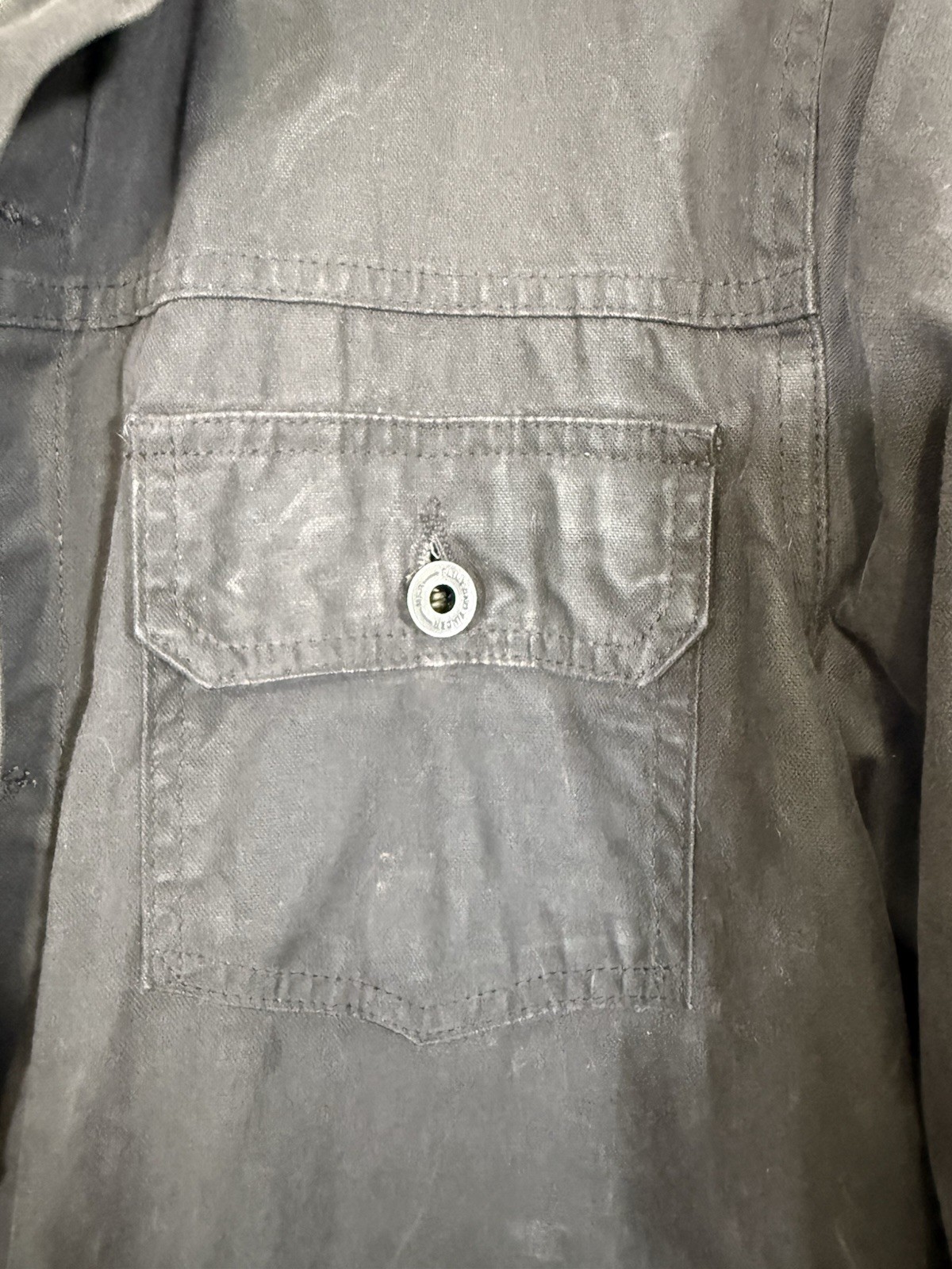 Flint and Tinder Huckberry Waxed Trucker Jacket Mens MED Lined Coal Made in USA
