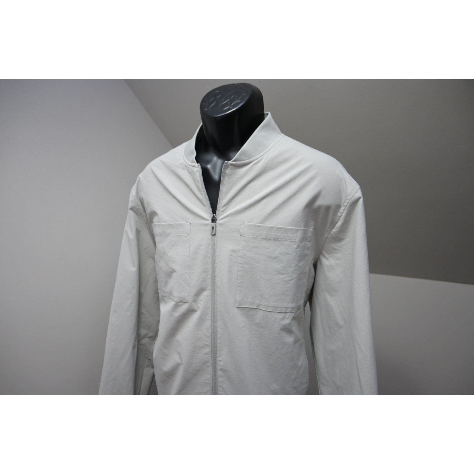 VRST Bomber Jacket Mens Large Grey Stretch Full Zip Lightweight Excellent