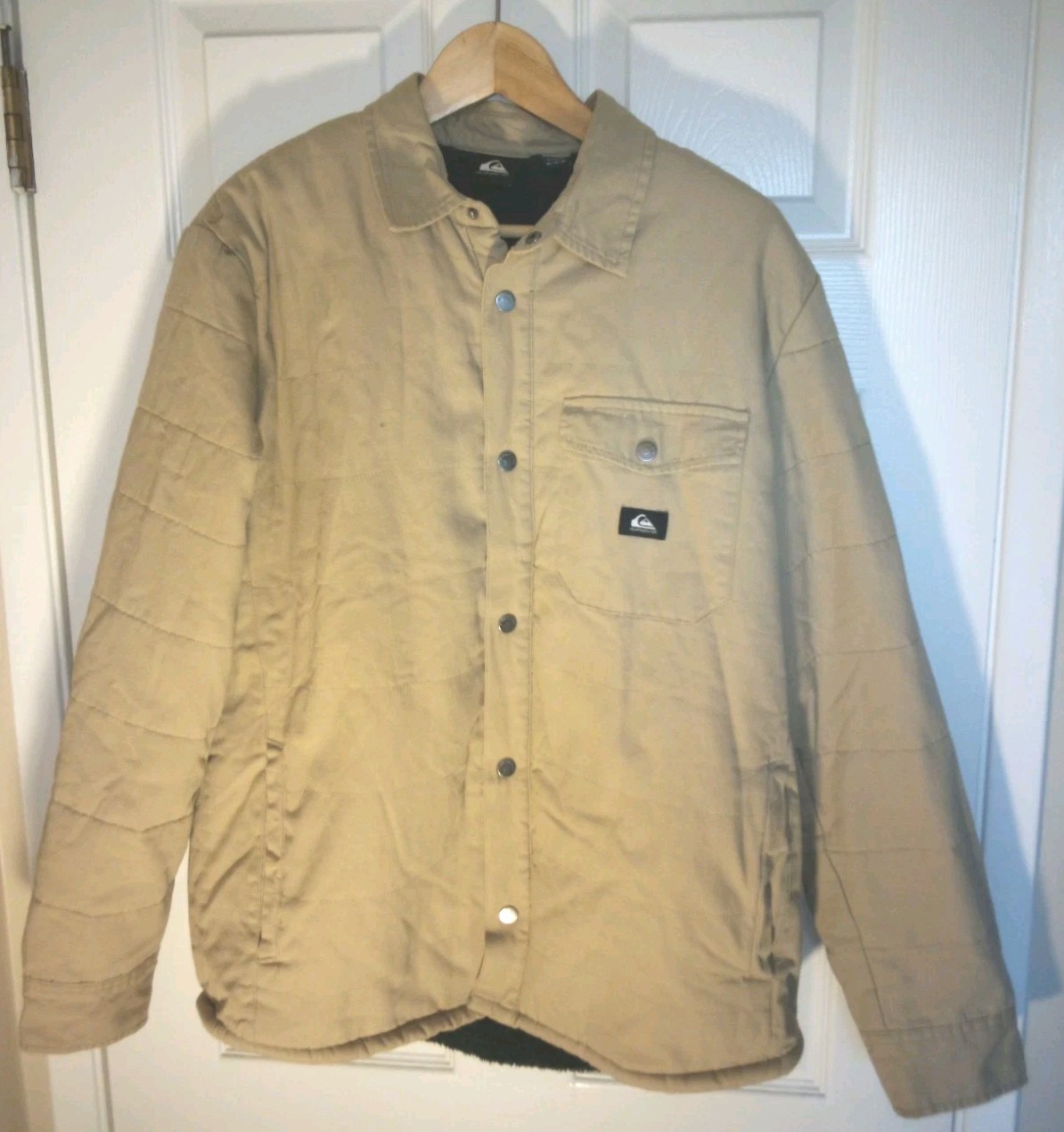 Quicksilver Men’s Size Medium Tan Jacket Cotton Polyester *Very Nice Surf Style