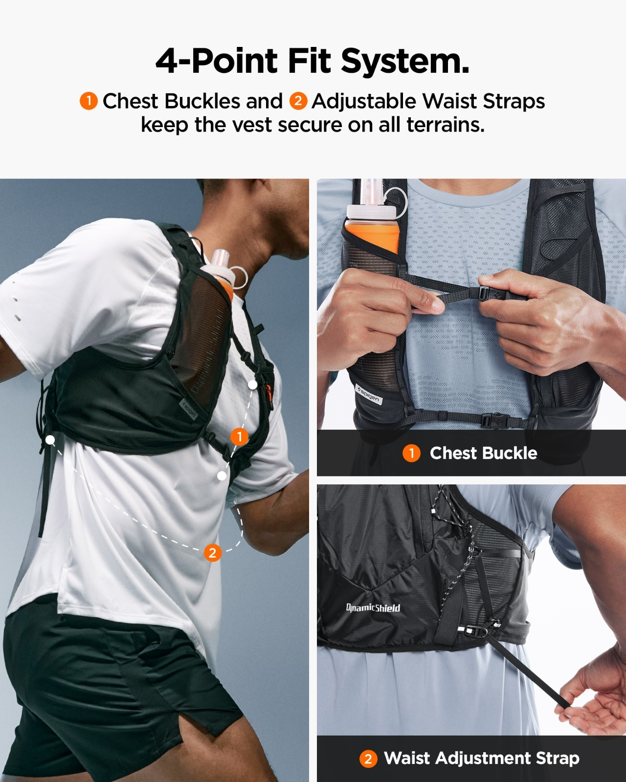 Spigen Dynamic Shield™ Running Vest Reflective Lightweight Multi-Pocket
