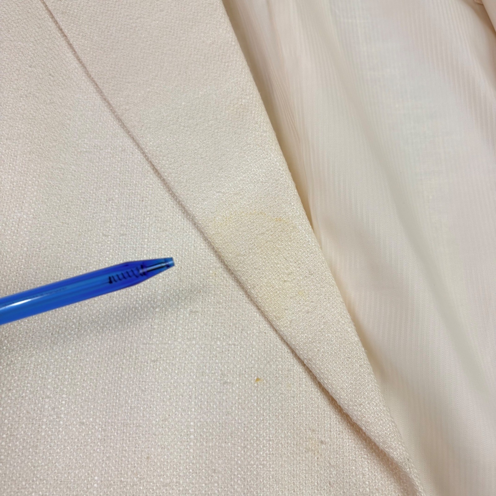 C&R Clothiers Mens 50R Off-White Raw Silk Blazer Two Button Sport Coat **Flaw