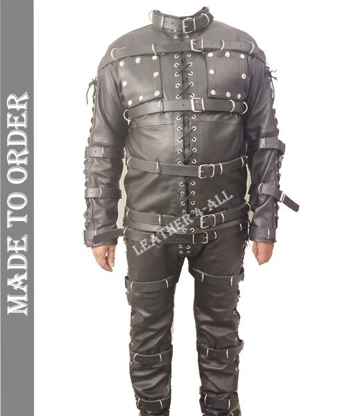 Men’s Restraint Suit Straitjacket And Pants Heavy Duty Restriction Catsuit LARP