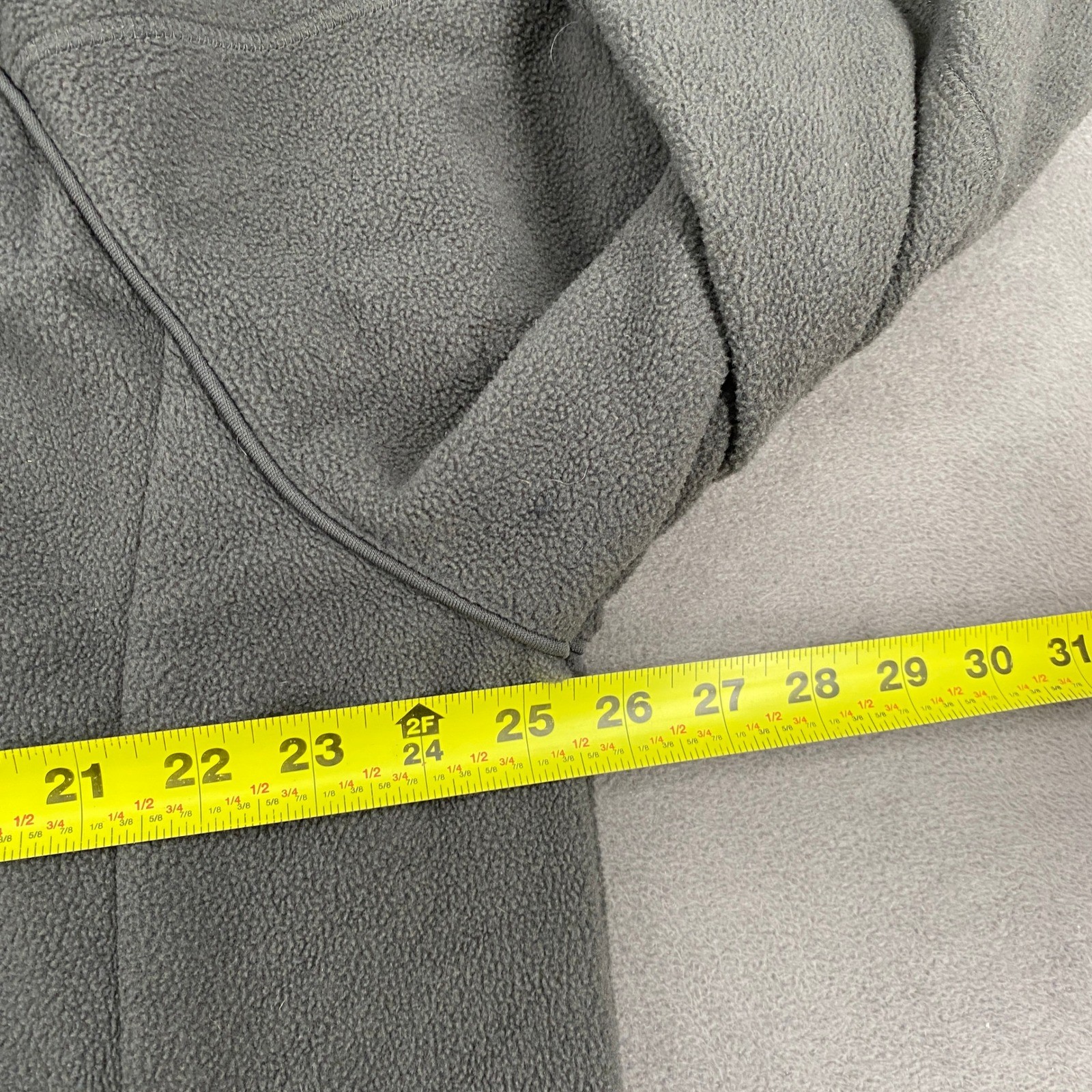 Precision Mountainwear Mens XL Gray Full Zip Fleece Jacket Outdoor Hiking Layer