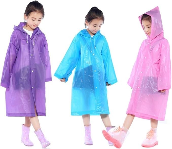 Unisex Adult Waterproof Raincoat Rain Coat Hooded Jacket Poncho Rainwear Camping