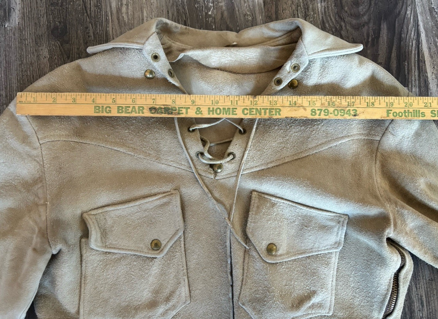 Vintage Suede Leather Buckskin Hide Jacket Pullover Shirt Medium Western Lace-Up