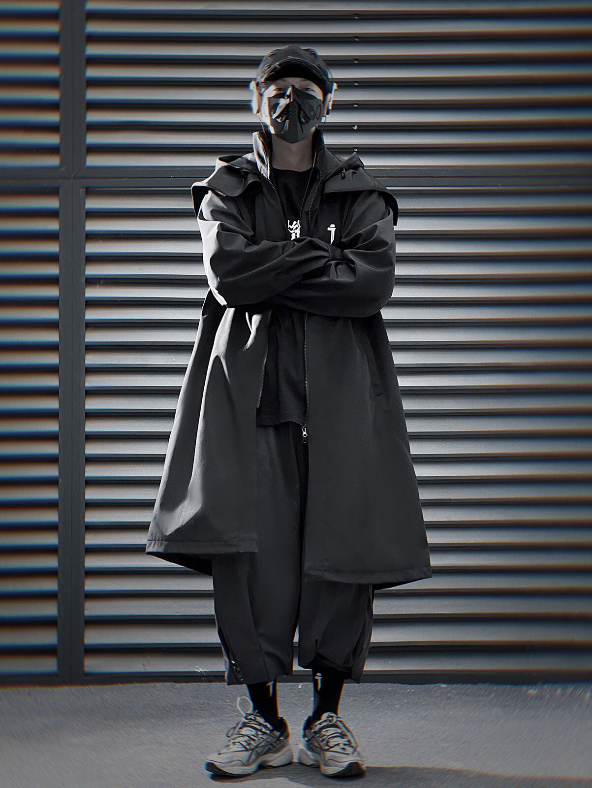 Niepce Japanese Urban Jacket with Hoodie Streetwear Casual Long Trench Coat
