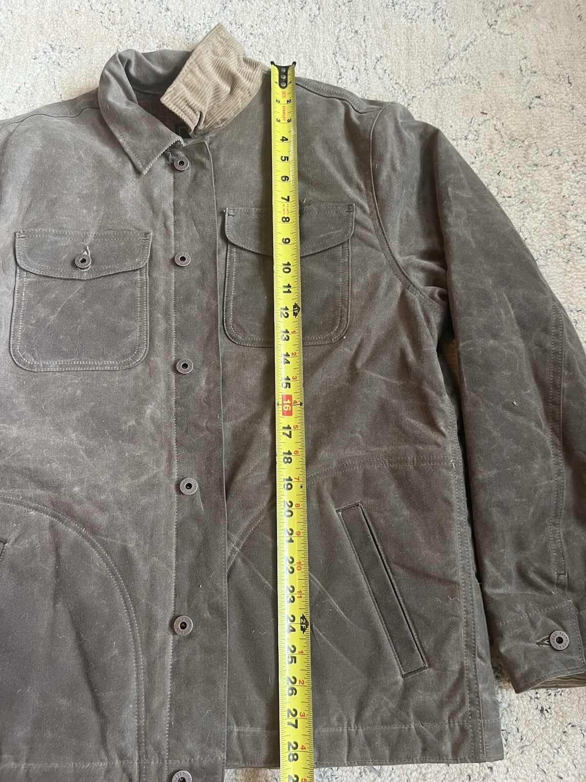 NWOT Flint And Tinder Flannel-Lined Quilted Waxed Rancher Jacket Dark Oak Size L
