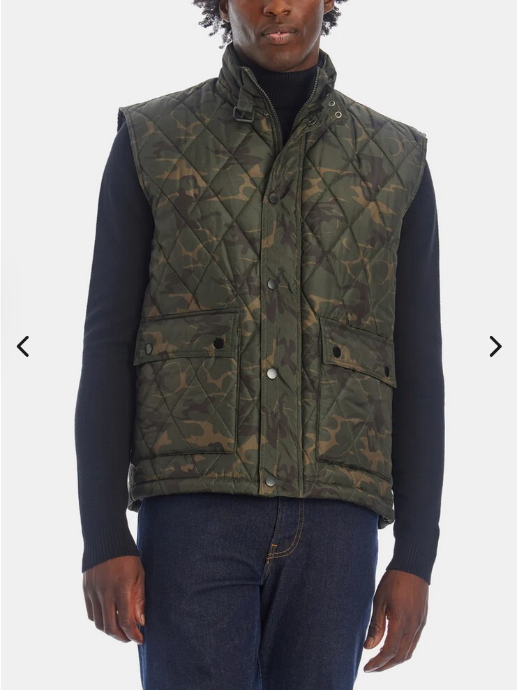 SPRING & MERCER Men’s Camo Camoflauge Green Zip & Snap Quilted Vest NEW Large L