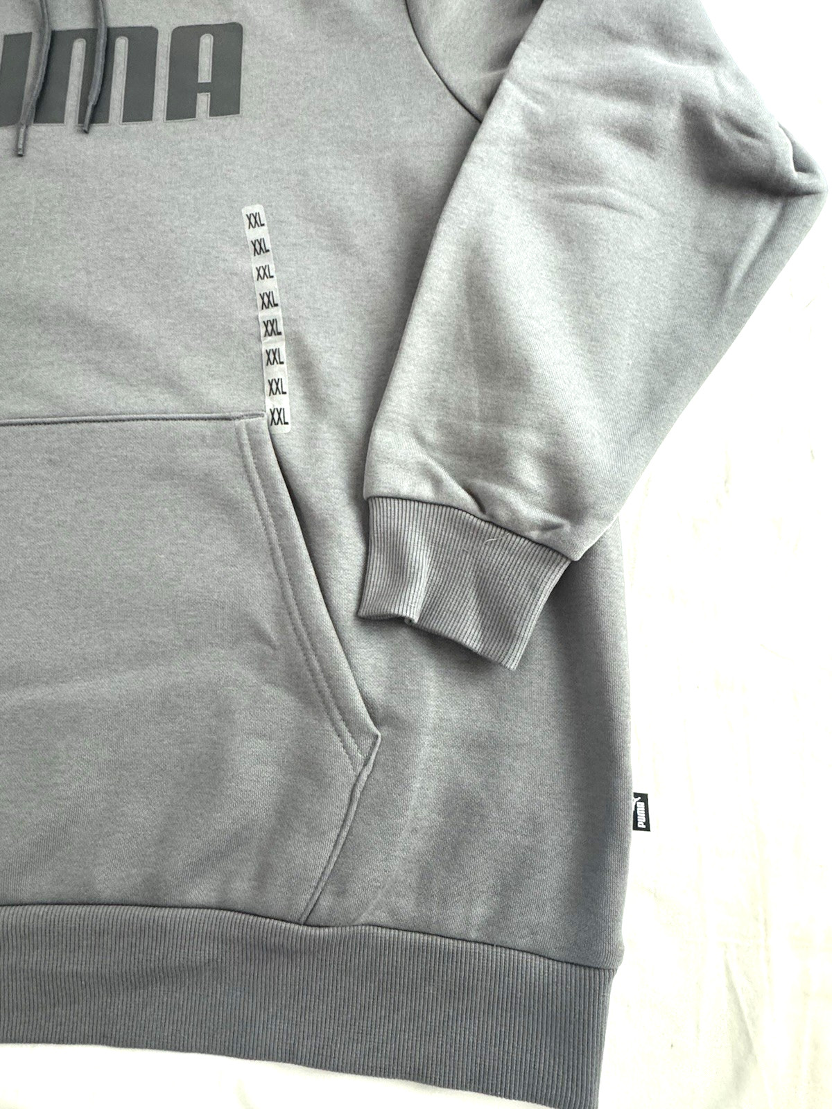 Puma Color Gray Block Logo Pullover Hoodie Men’s Size XXL Casual Sweatshirt