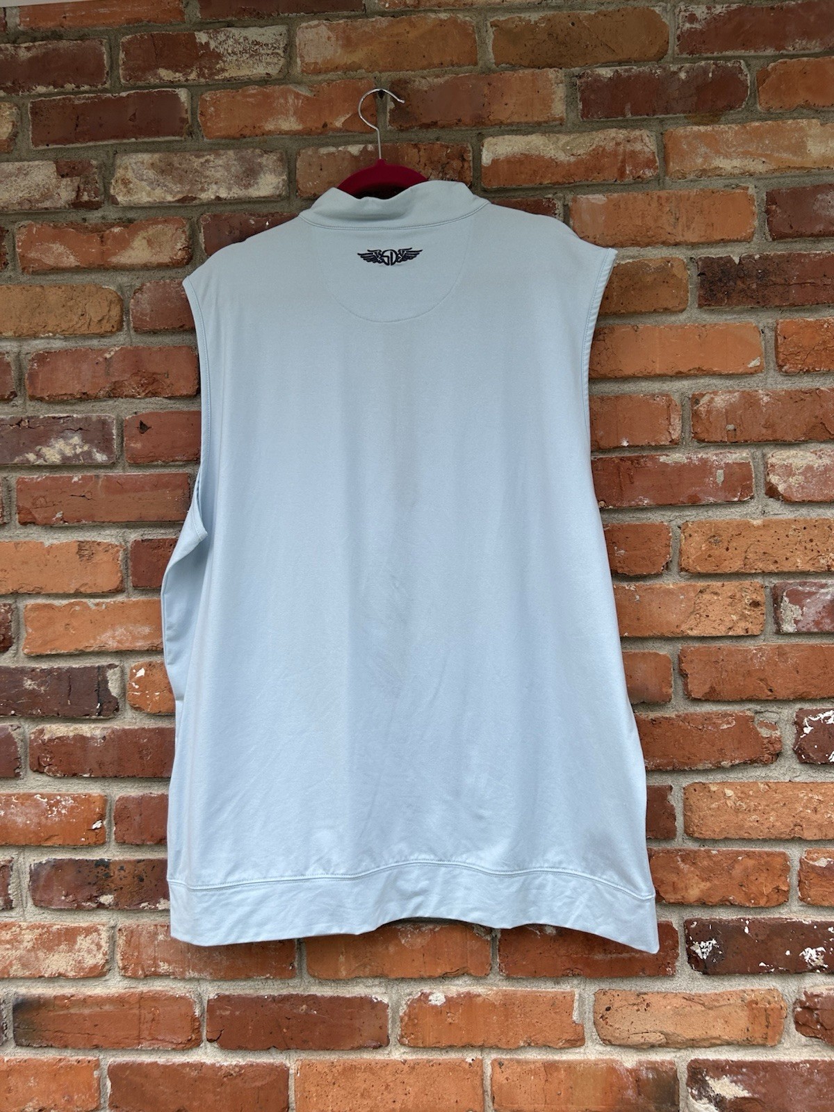 Straight Down 1/4 Zip Vest Men’s XXL Light Blue Logo