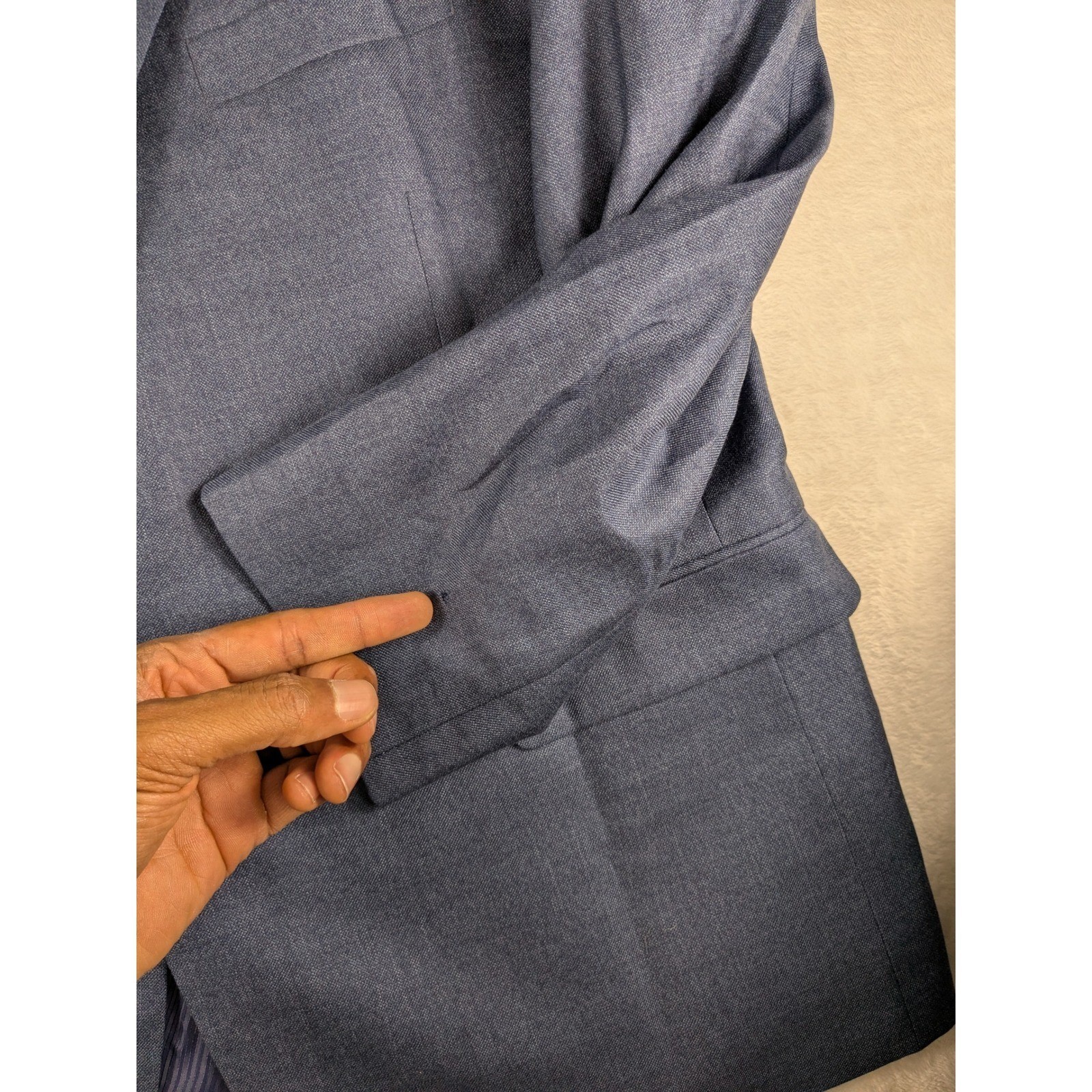 Turnbury Mens Made in Jordan Gray Two Button Blazer Jacket Business Attire