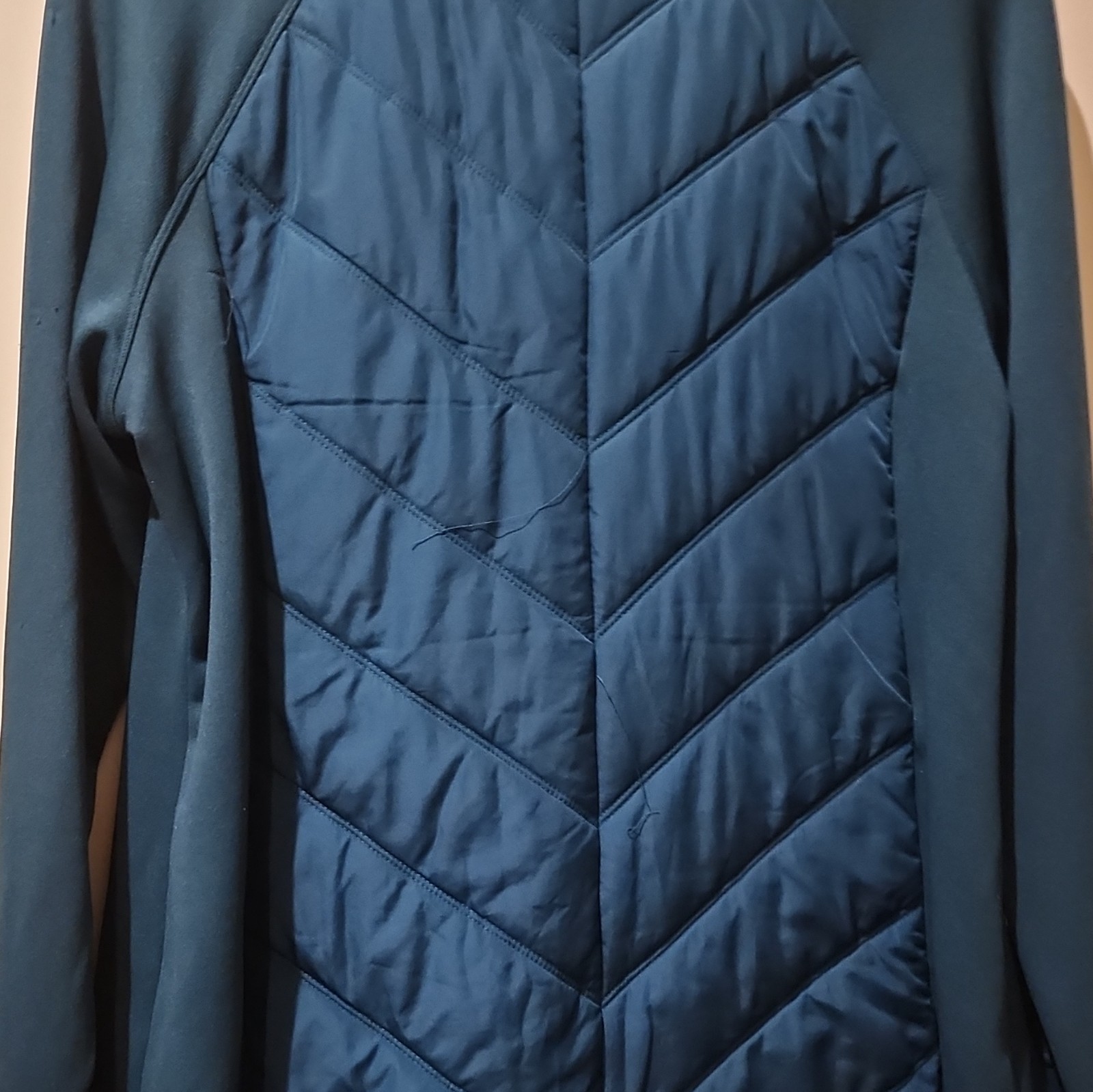 TEK GEAR Men’s Full Zip Quilted Jacket Stand-Up Collar Mid-Length Blue 2XL