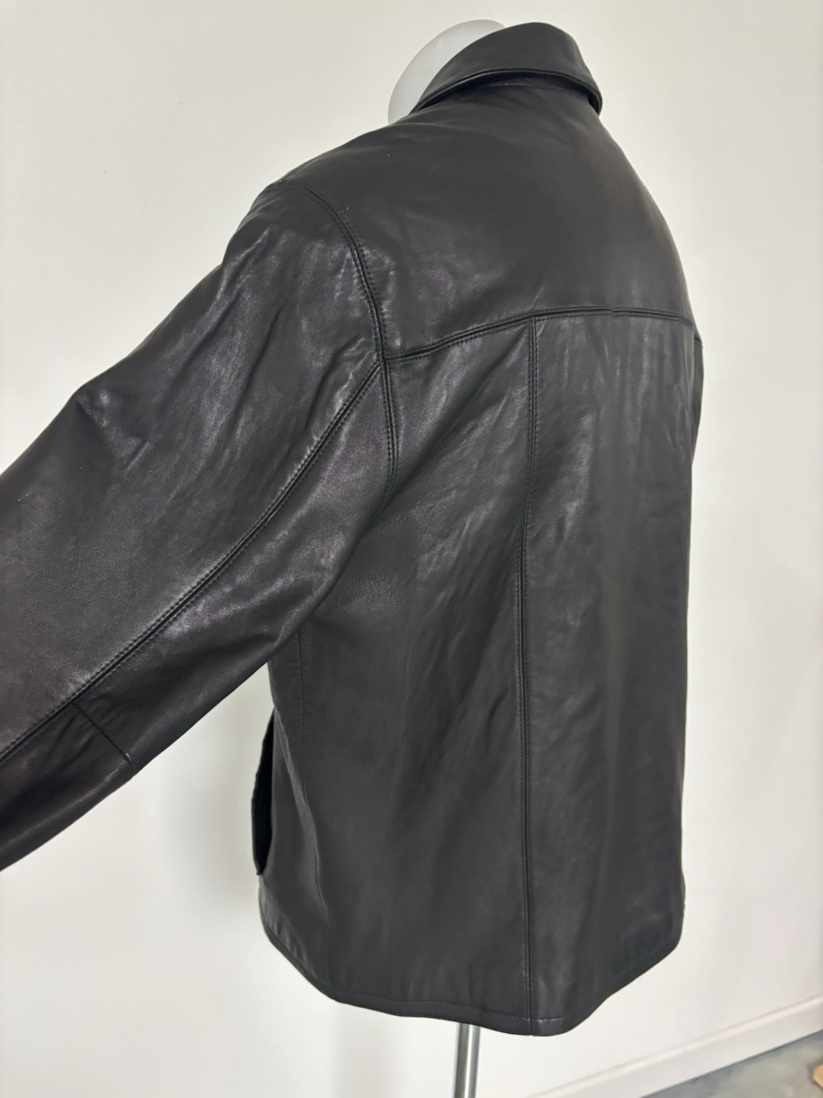 Pronto Uomo Leather Jacket Coat Men’s Medium Black Genuine 100% Lambskin Soft