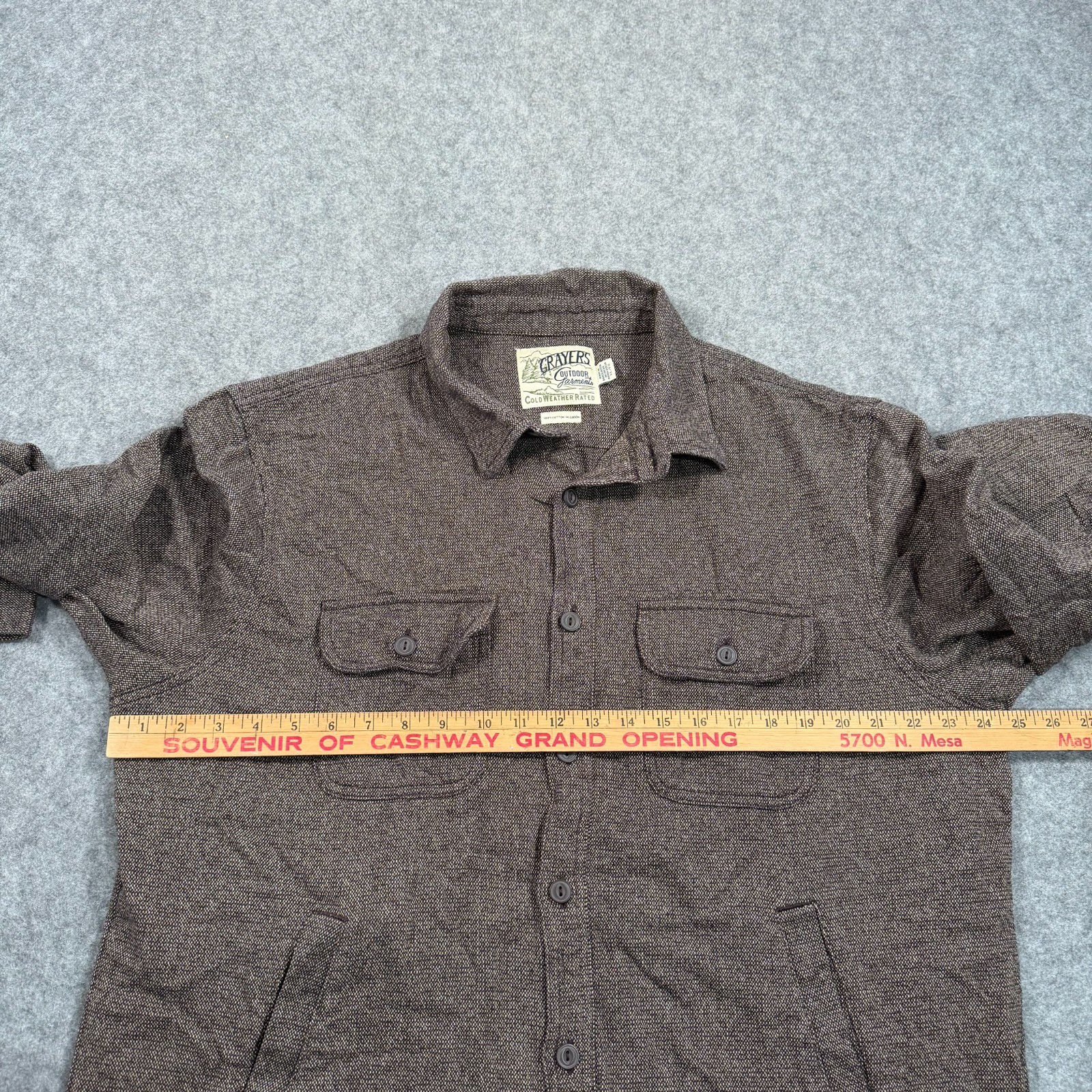 Grayers Brown Flannel Cotton Long Sleeve Button Down Shirt Jacket Men’s Size XL