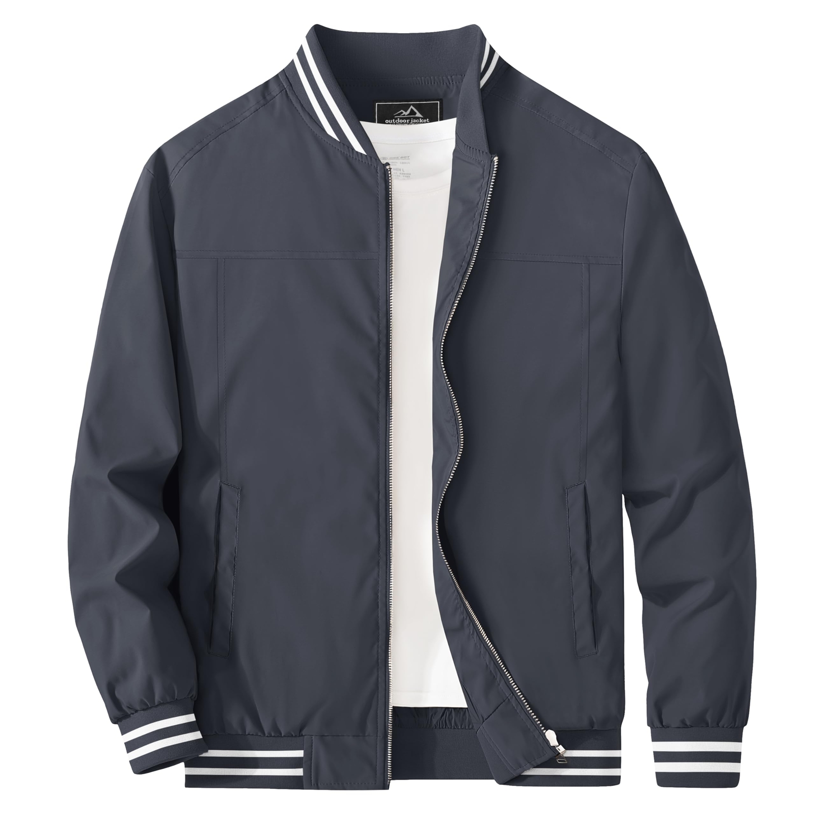 Men’s Thin Bomber Jacket Full-Zip Lightweight Casual Active Sport Coats Outwear