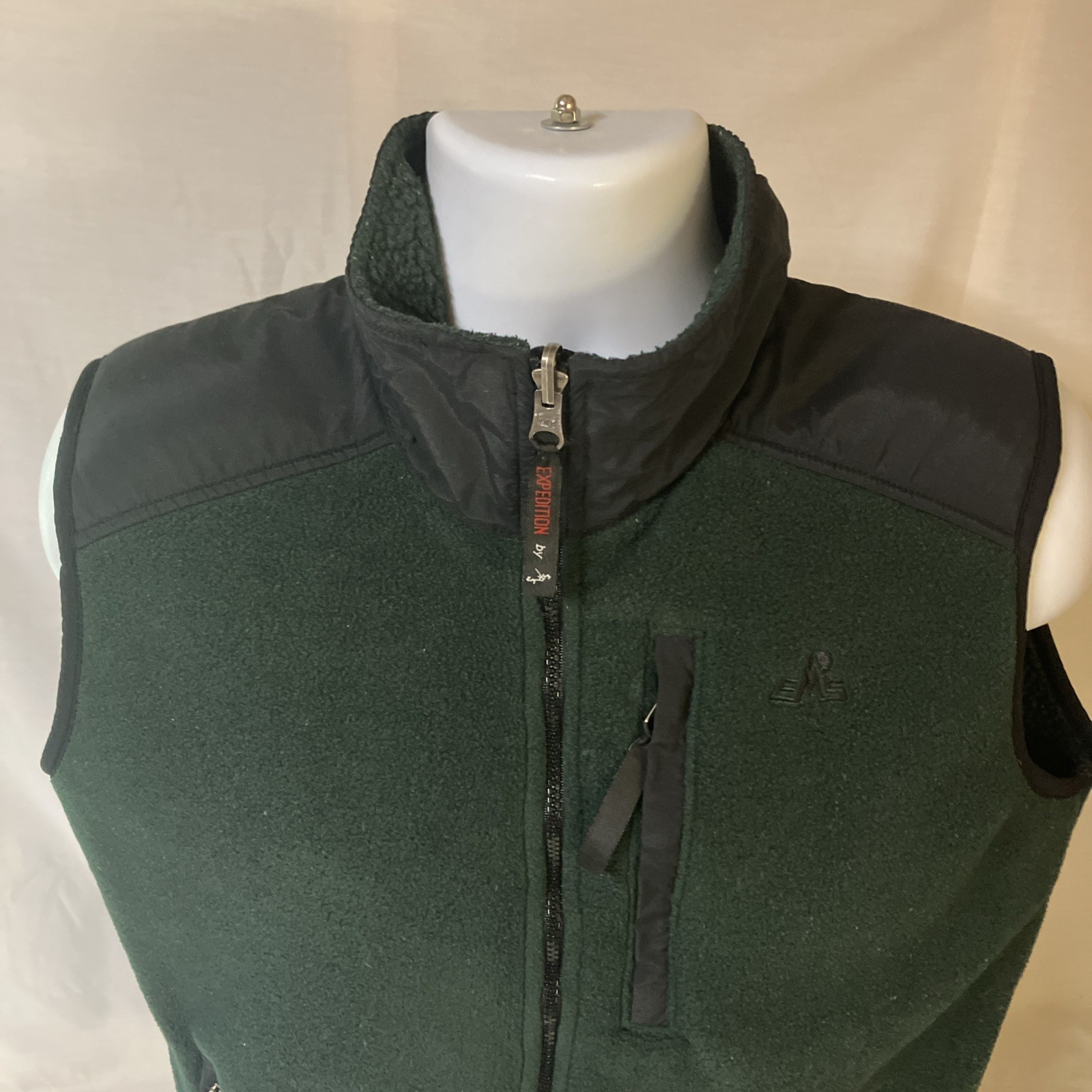 Eastern Mountain Sports EMS Polatec Fleece Vest Full Zip Green Free Shipping!