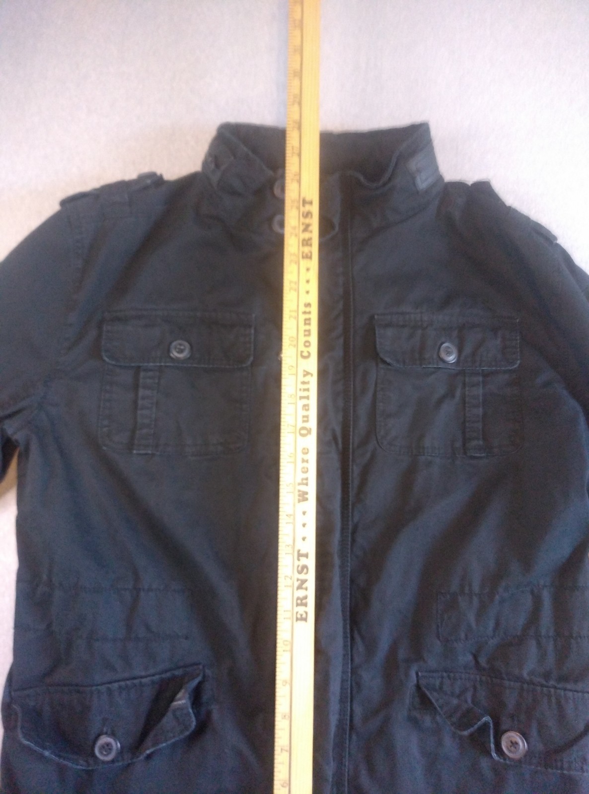 Vintage Brandit Black Britannia Field Coat Jacket Madein Germany Hidden Zip Hood