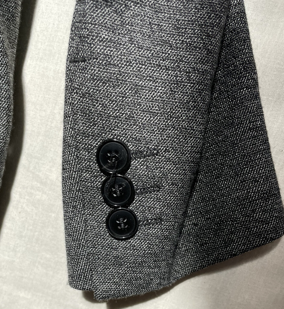Zara Man Wool Blazer Grey Dark Wash Men’s Size 40 Pockets Dry Clean Only