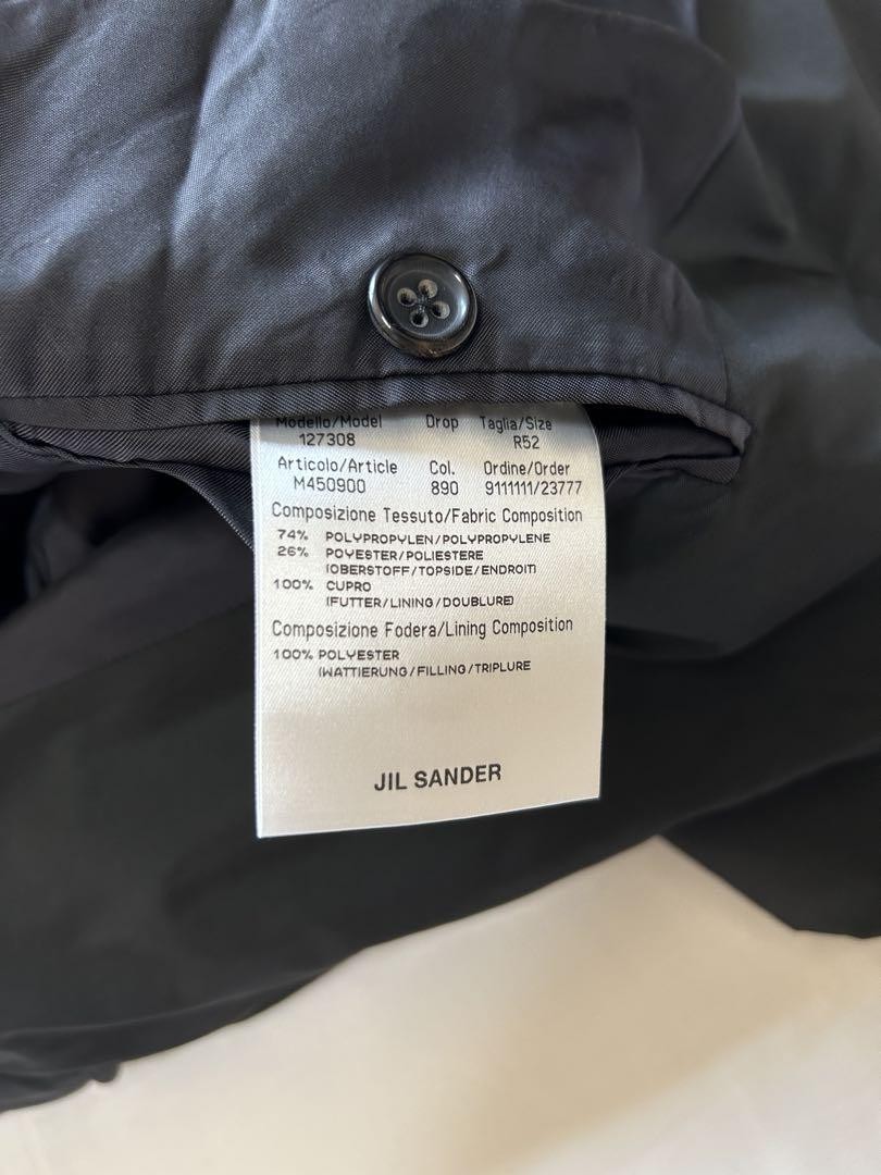 Jil Sander 90s Padded Coat Men’s 52 Black Polypropylene Archival Made in Italy