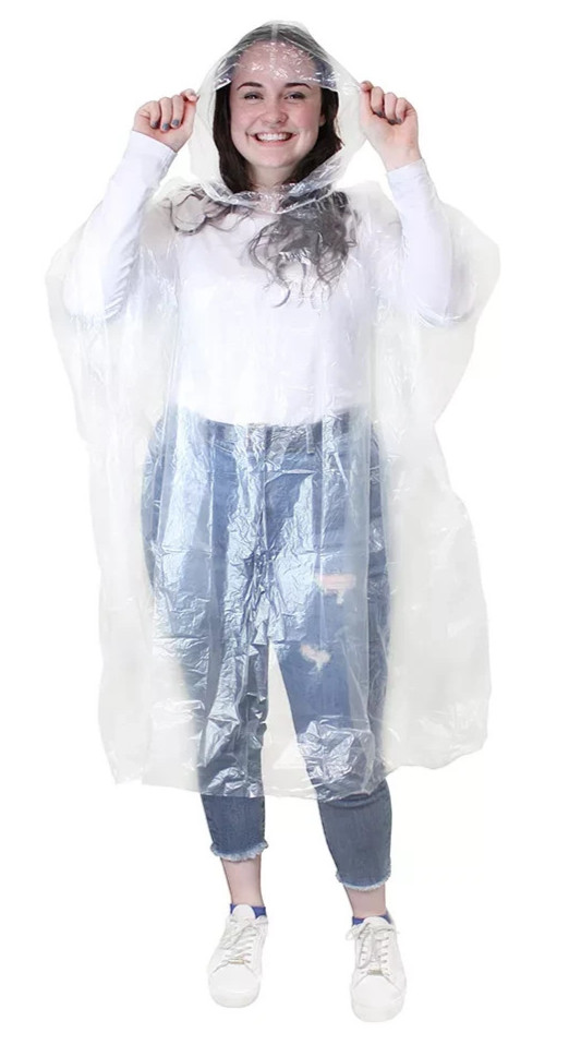 CLEAR RAINCOAT RAIN COAT DISPOSABLE TRANSPARENT WATERPROOF HOODED UNISEX ADULTS