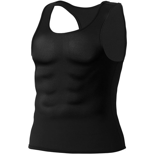Alacki Men’s Vest Body Shaper Slimming Shirt Tummy Control Sauna Gym Vest