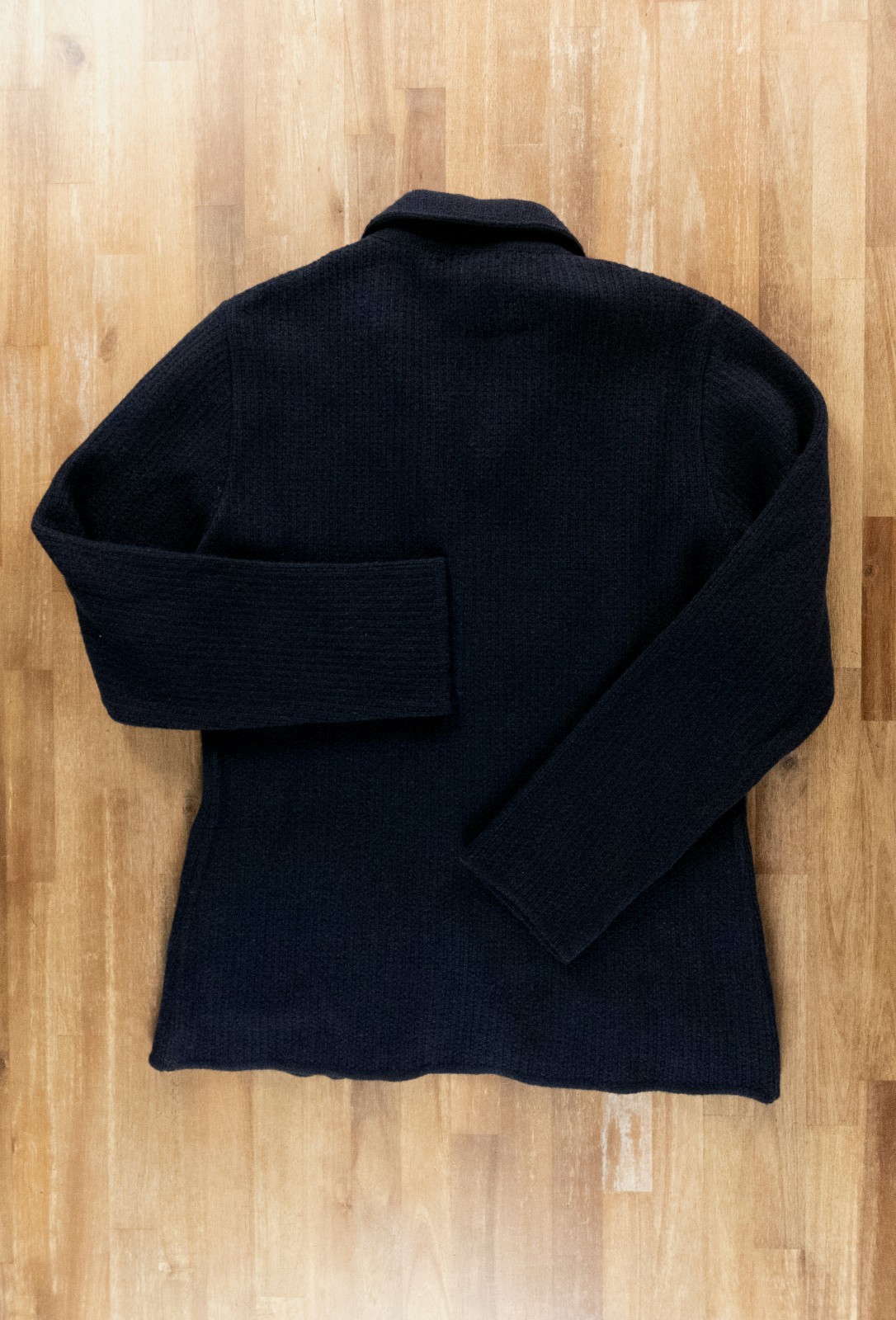 (NO CUSTOMS TAX) LARDINI navy blue chunky sweater jacket Size XL authentic NWT