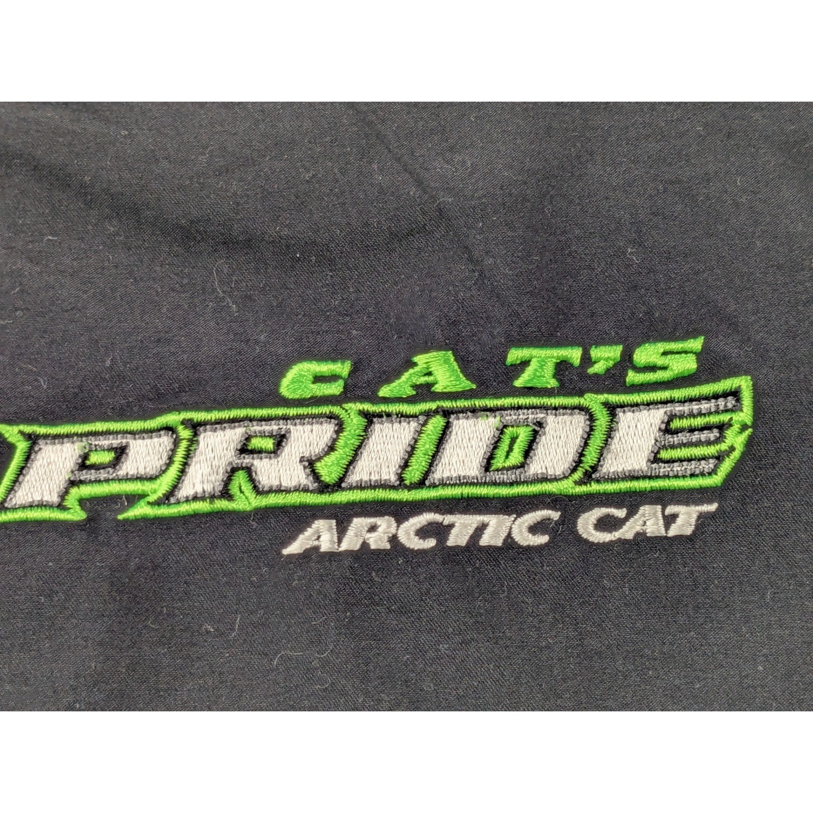 Arcticwear Arctic Cat Mens Large Black Green V-Neck Windshirt Pullover Jacket