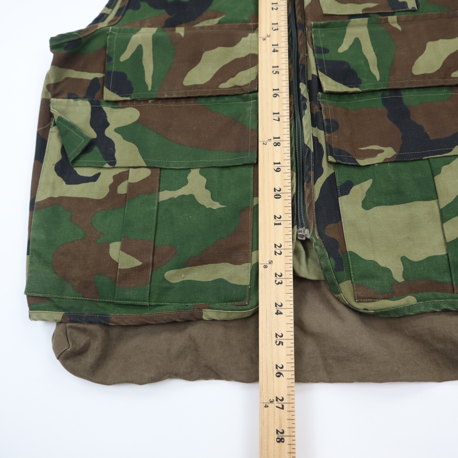 Black Sheep Hunting Vest Mens Small Camo Woodland Multi Pocket Game Bag Vtg