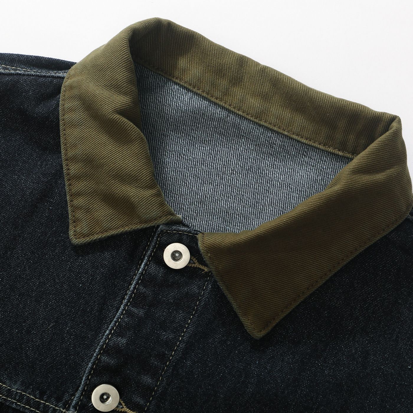 Men’s Vintage Denim Jacket Contrast Lapel Collar Retro Casual Jean Work Coat