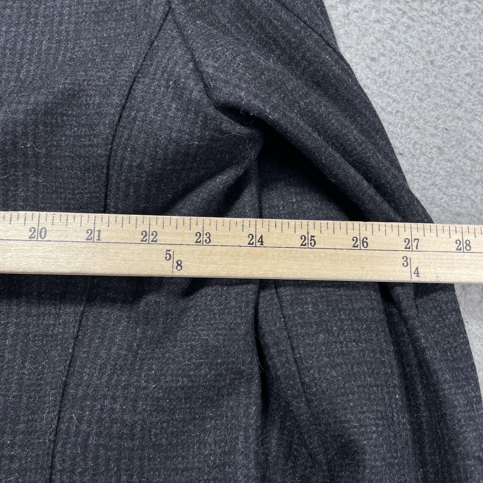 Pronto Uomo Coat Mens Large Gray Wool Blend Pea Coat Check Wool Lined Winter