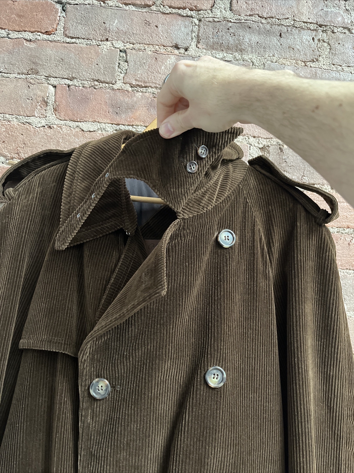 Valstar for Peter Elliot Men’s Corduroy Trench, Sz 50, Brown 100% Cotton Italy
