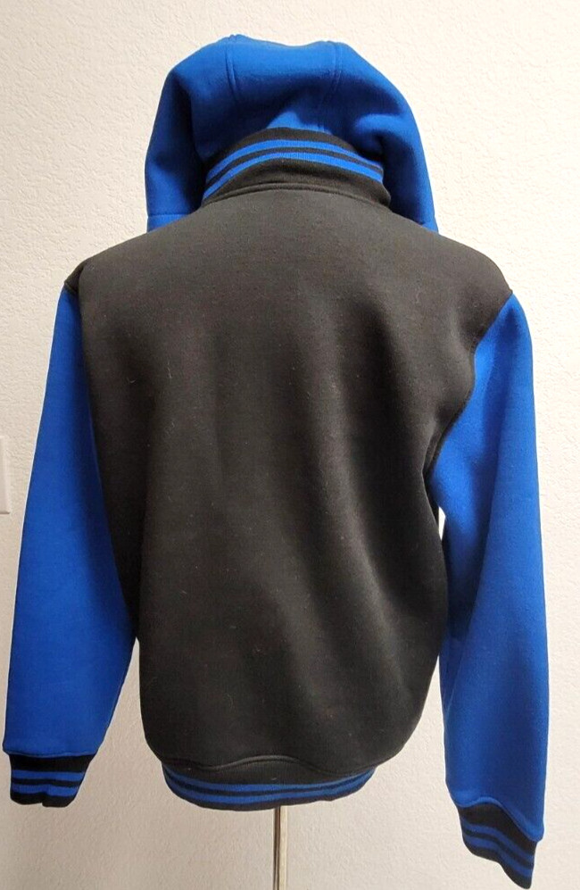 Choice Sportswear Jacket (M) Black/Blue Hood. Snap Up. Polyester