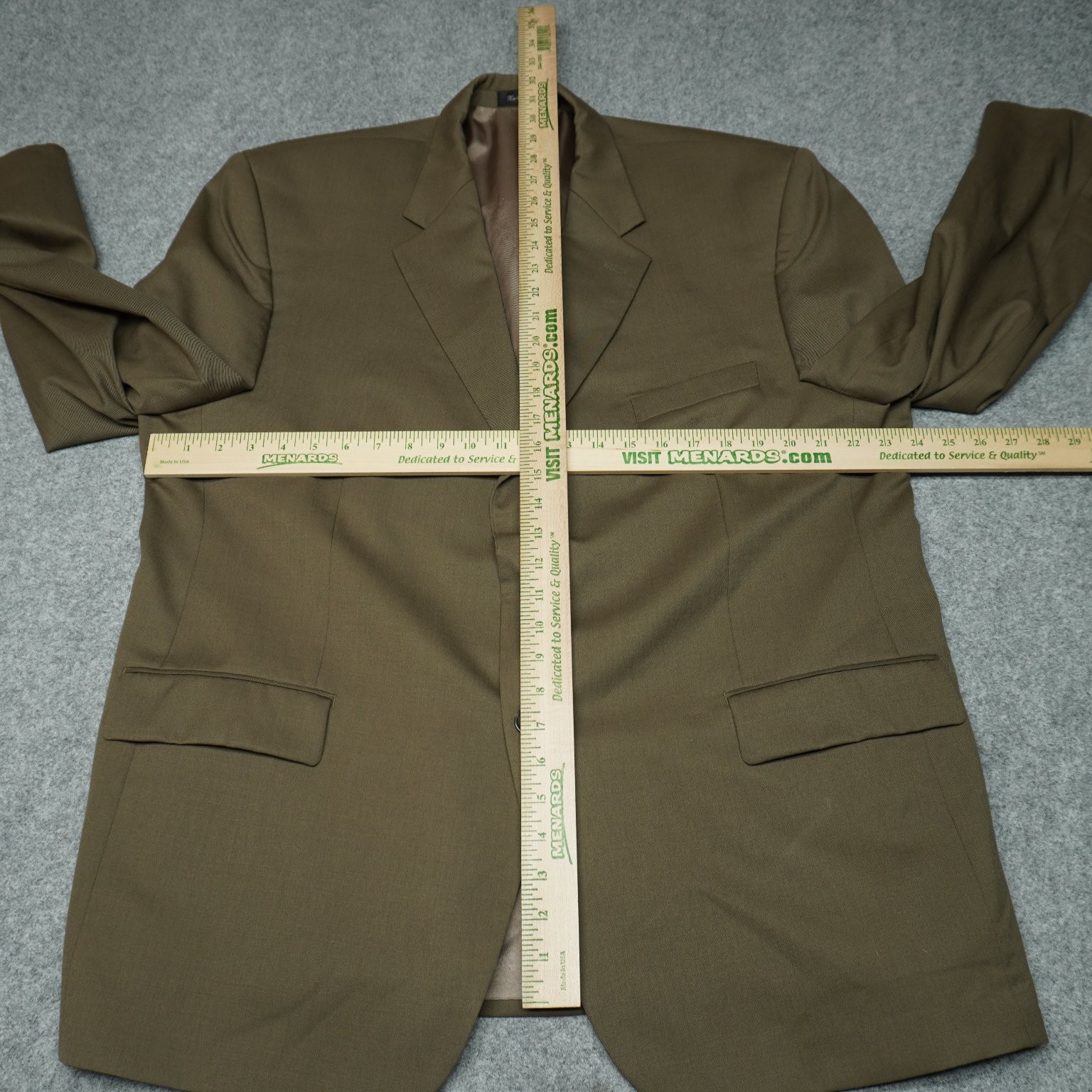 Chaps Men’s Wool Blazer Jacket Brown Size 48R Dry Clean Only